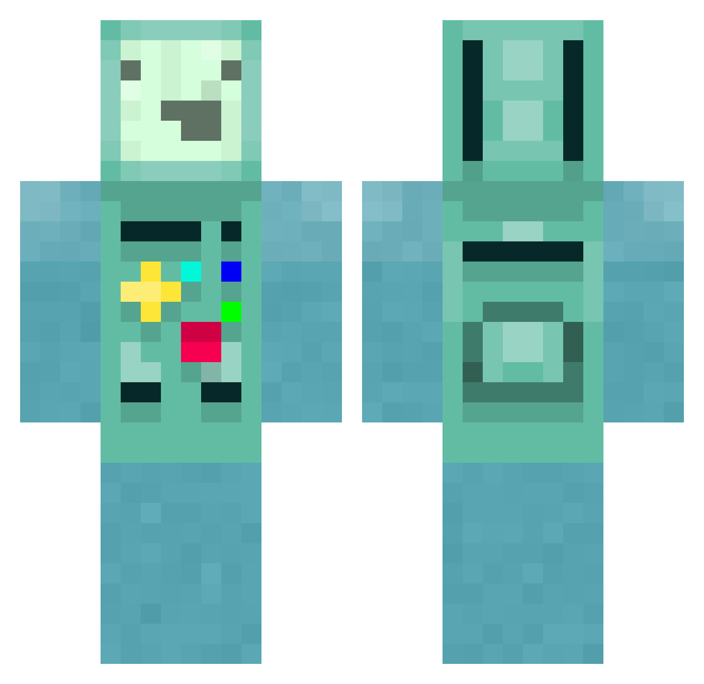SkilledMasterHD Minecraft skin, front and back view