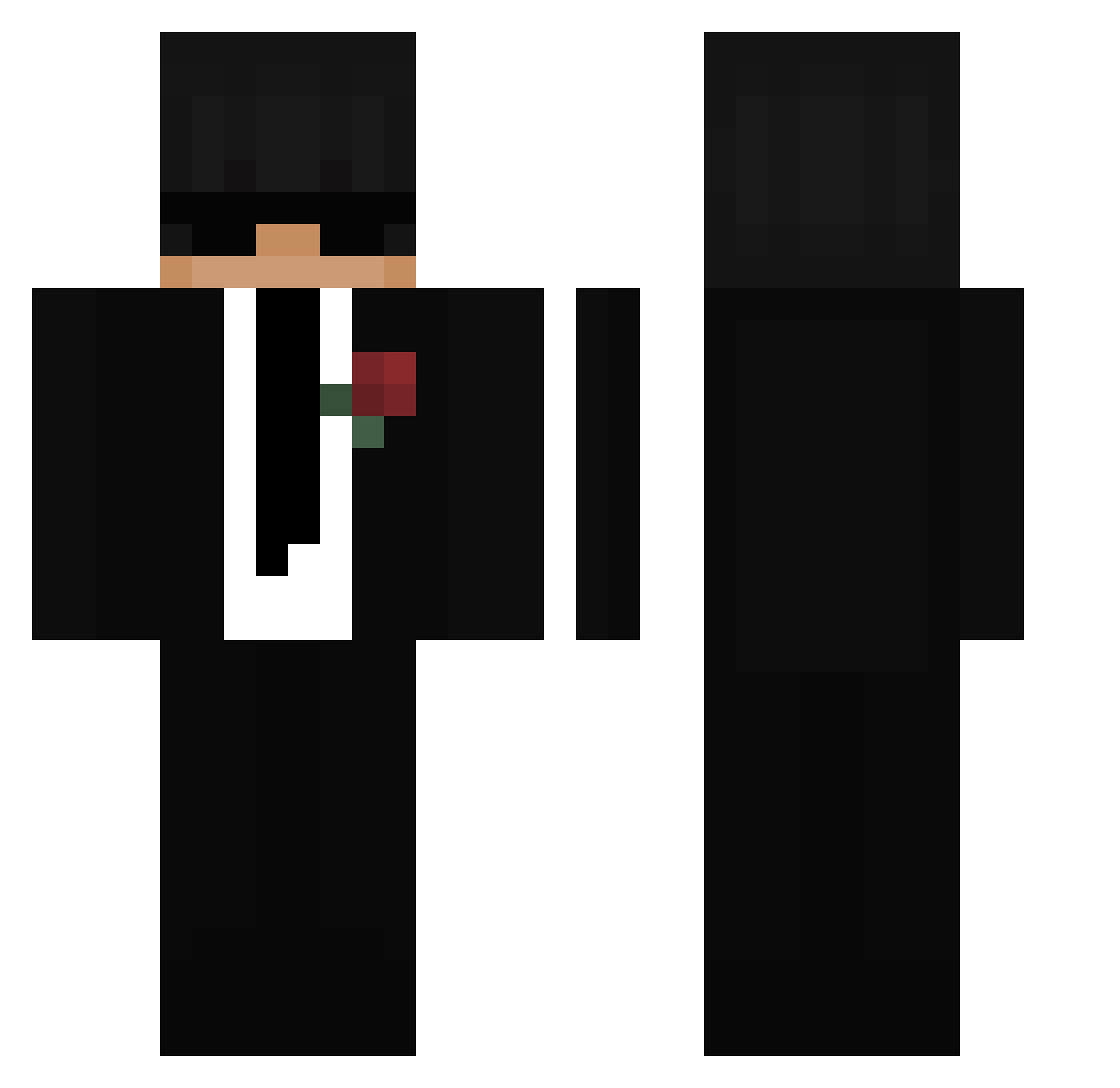 SpreennDMC Minecraft skin, front and back view