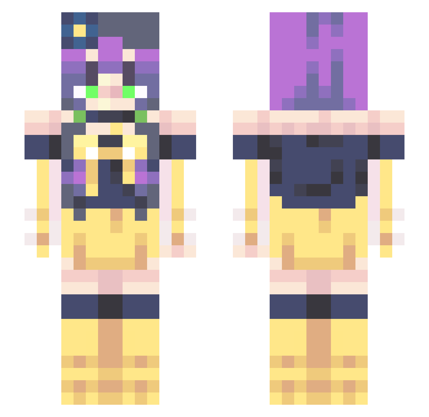 LemonTrail Minecraft skin, front and back view
