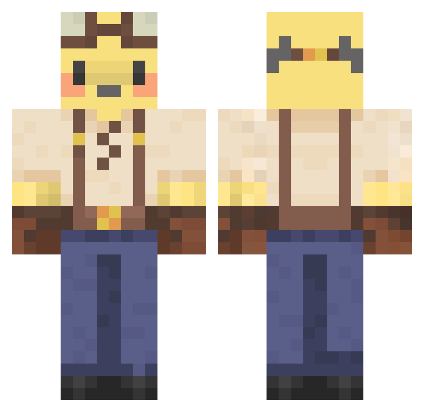 _Luska Minecraft skin, front and back view