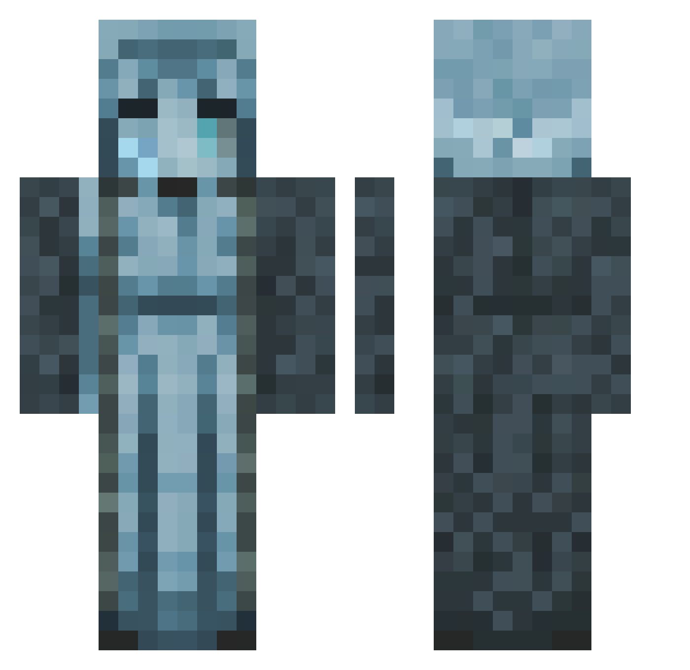 Mimingau Minecraft skin, front and back view