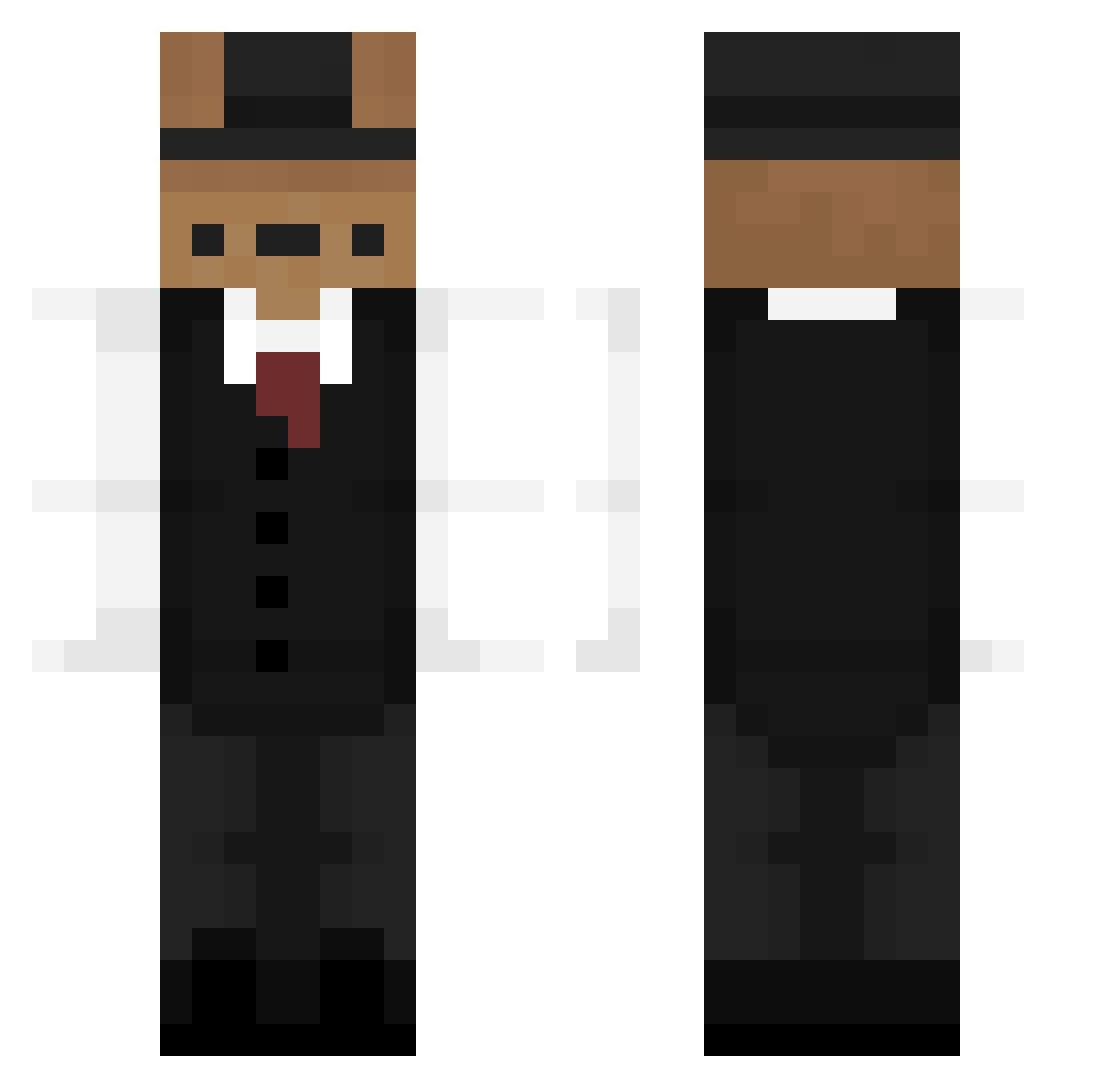 Sermawaska Minecraft skin, front and back view