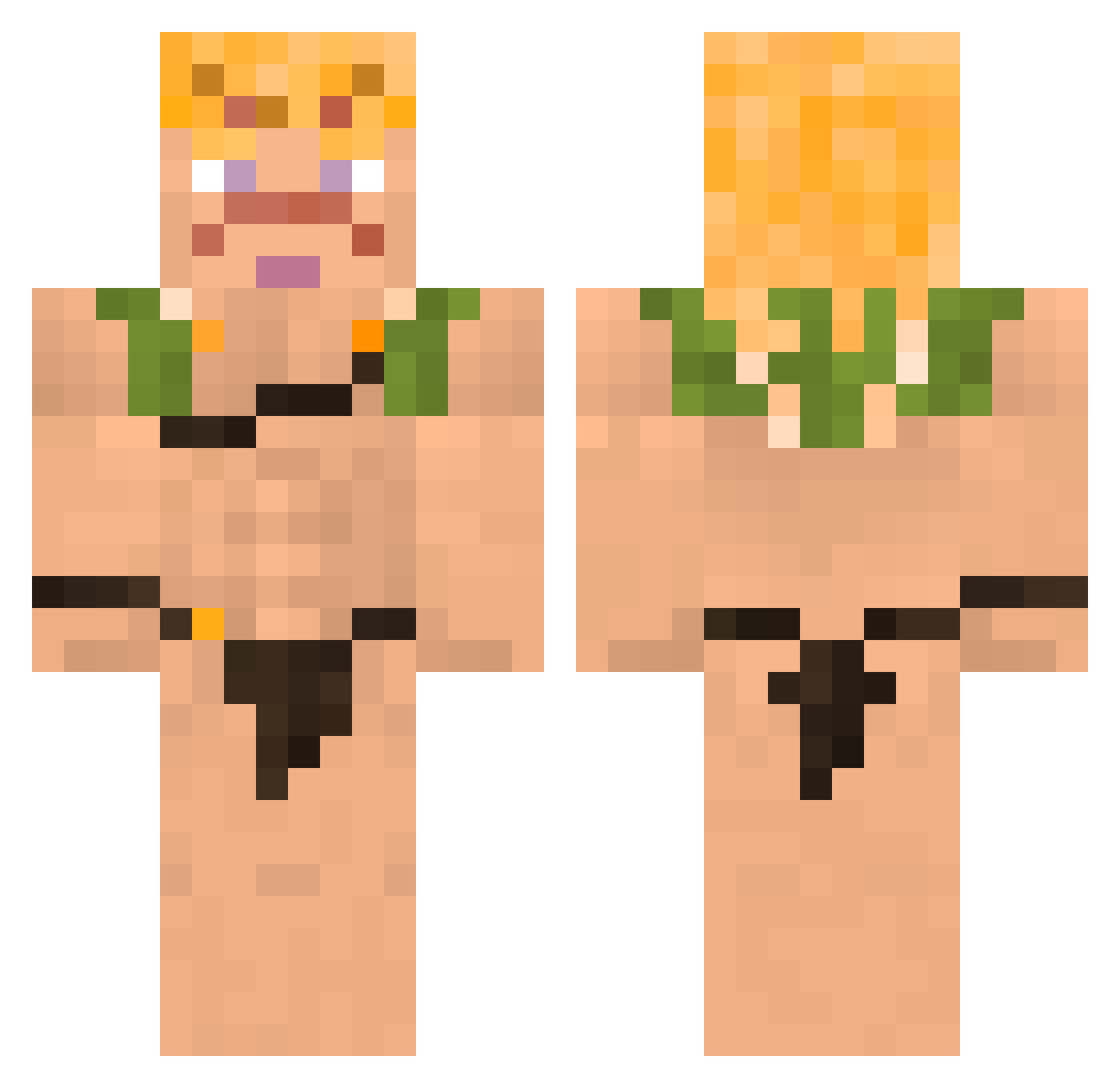 Headpin Minecraft skin, front and back view
