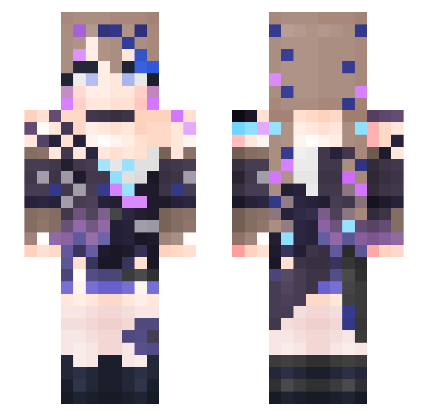 nost_apple Minecraft skin, front and back view