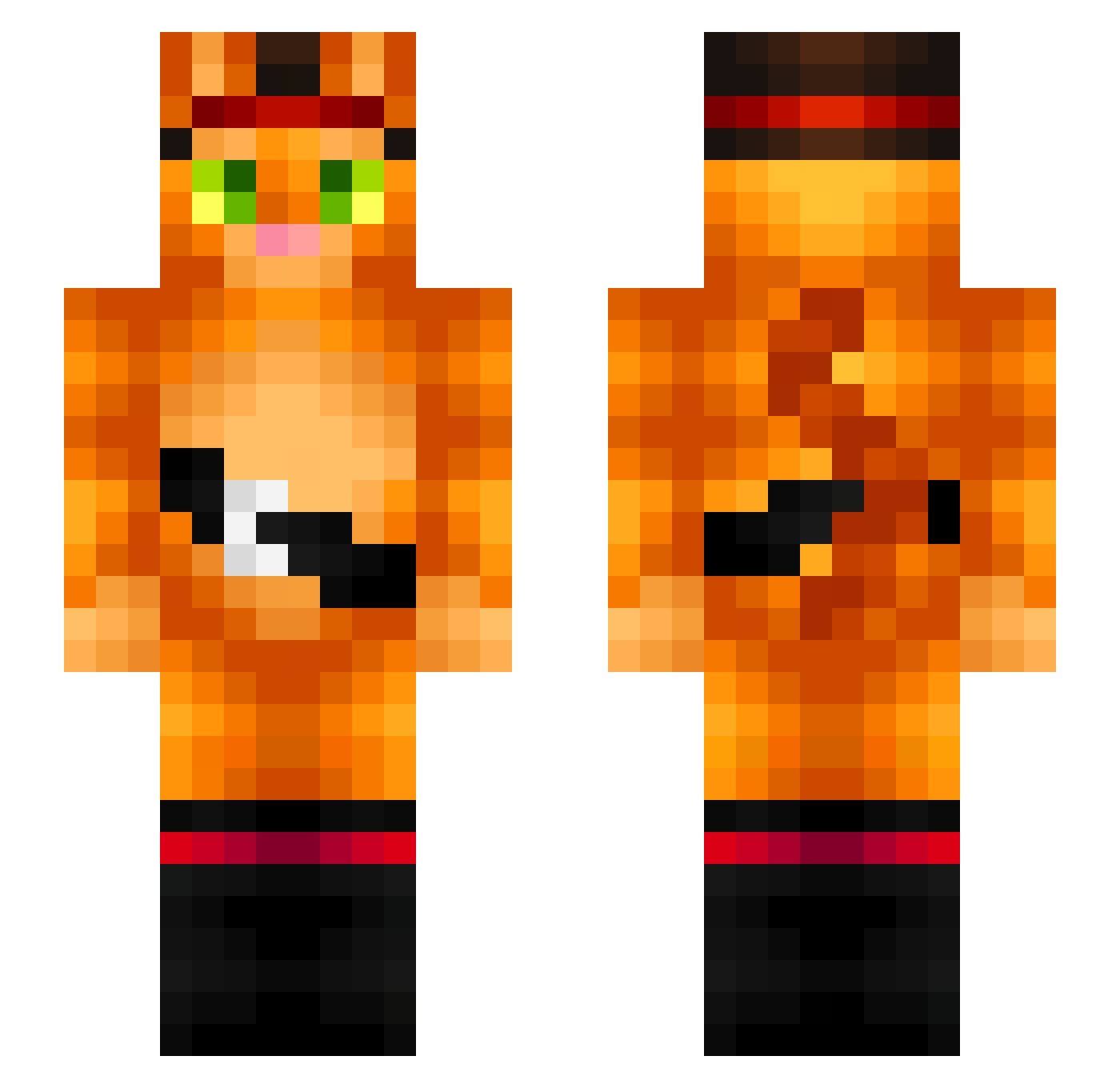 Chilli_ix Minecraft skin, front and back view
