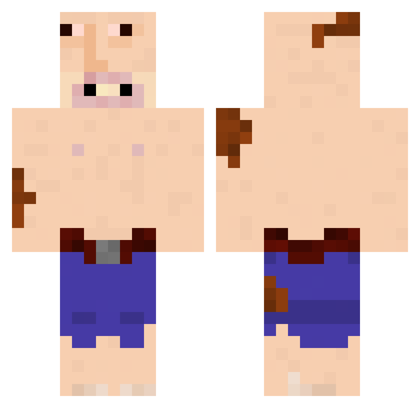 schnugls Minecraft skin, front and back view