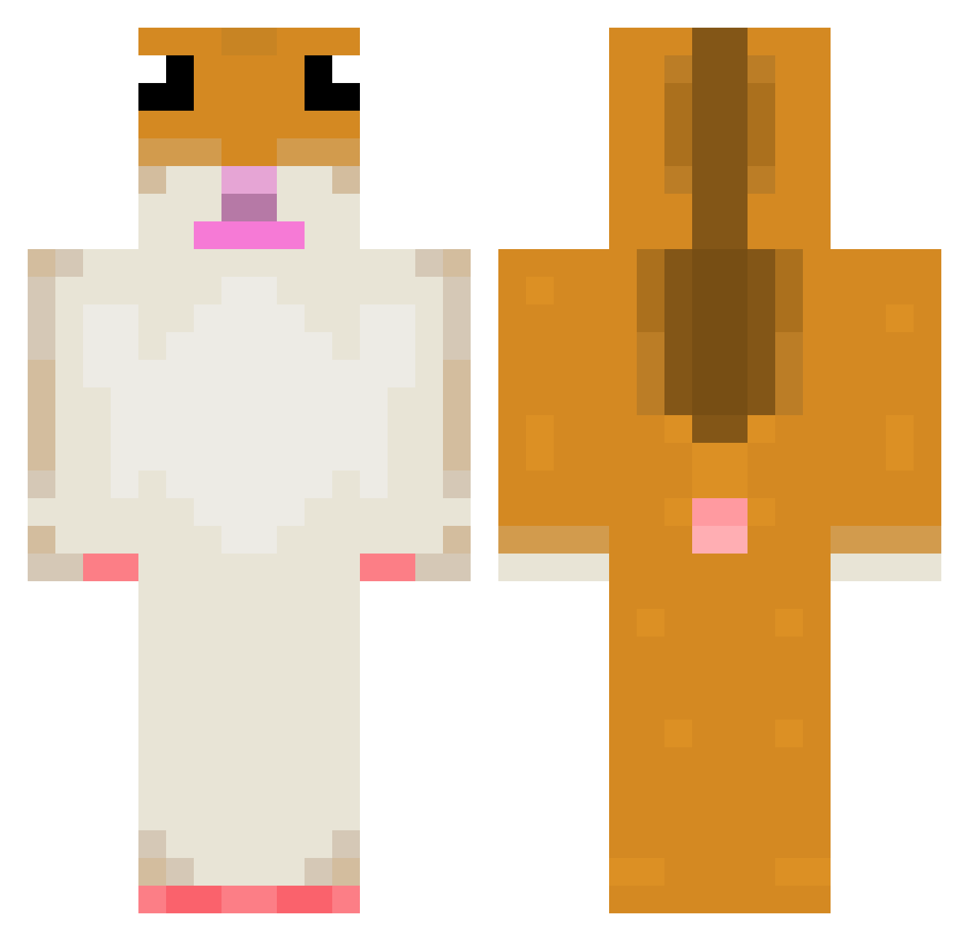 amdelt Minecraft skin, front and back view