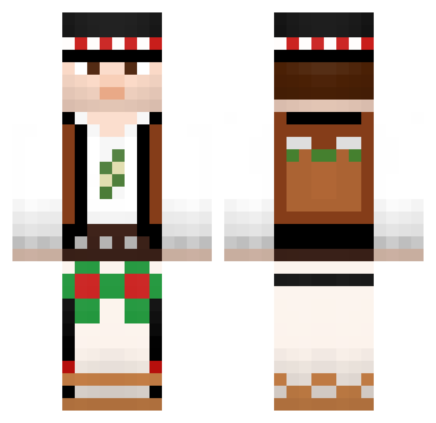 w1T2ek Minecraft skin, front and back view