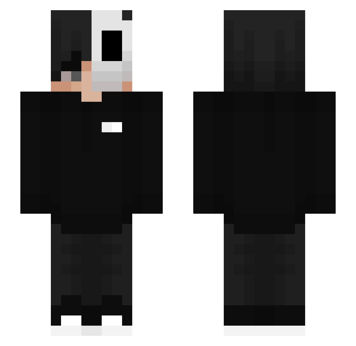 0Shy Minecraft skin, front and back view