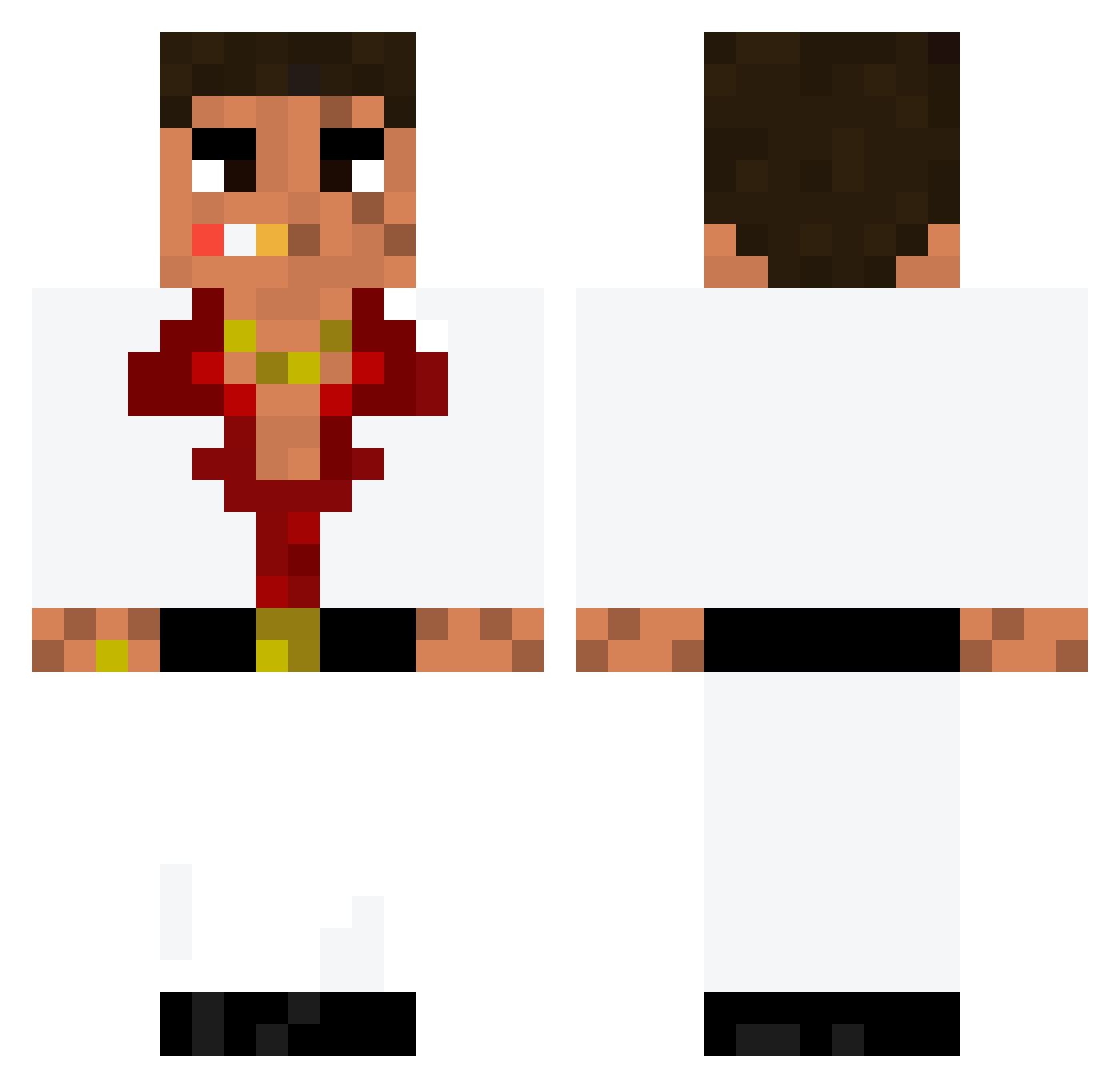 unbrxken Minecraft skin, front and back view