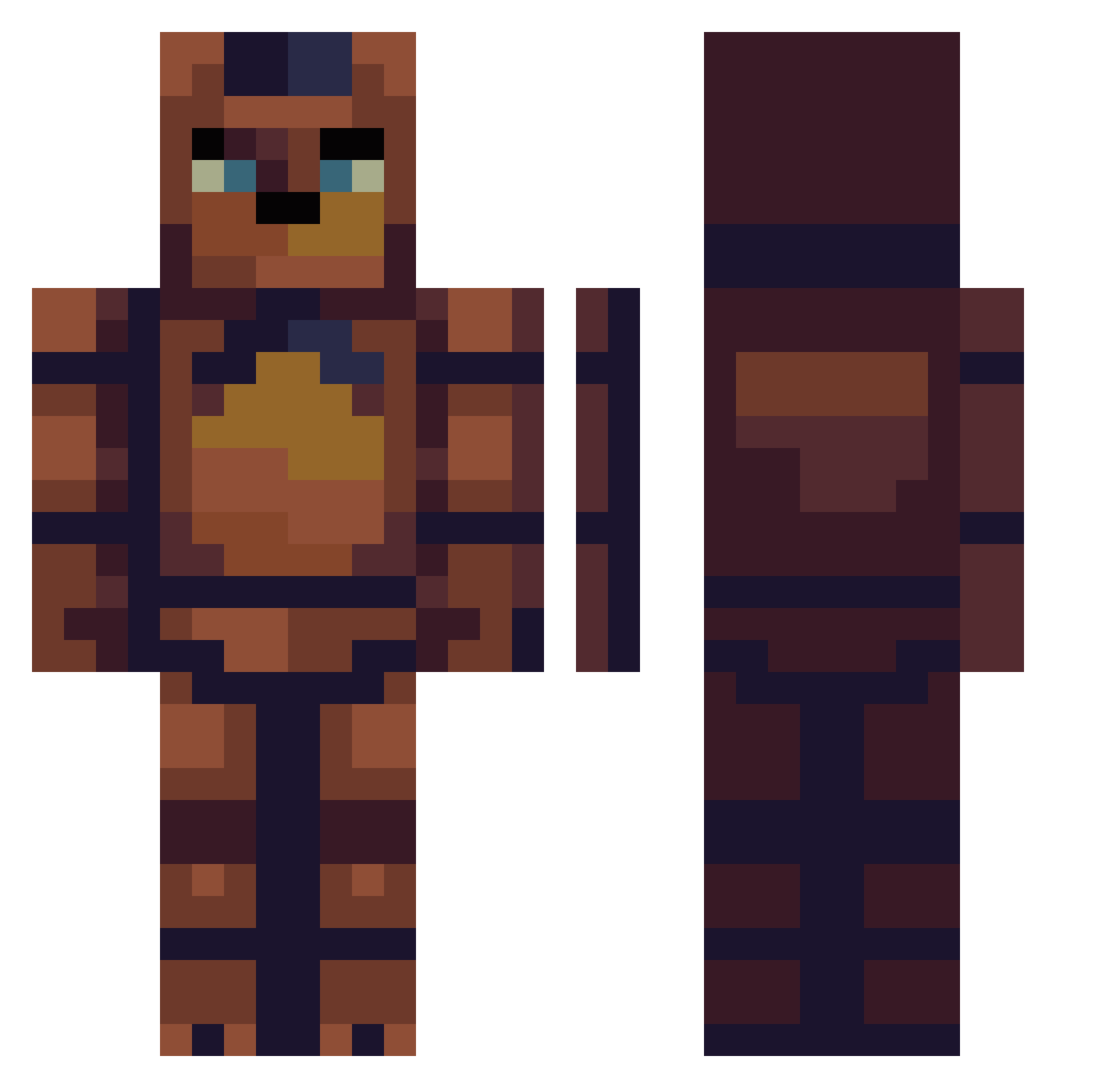 GANGUSKAHHN Minecraft skin, front and back view