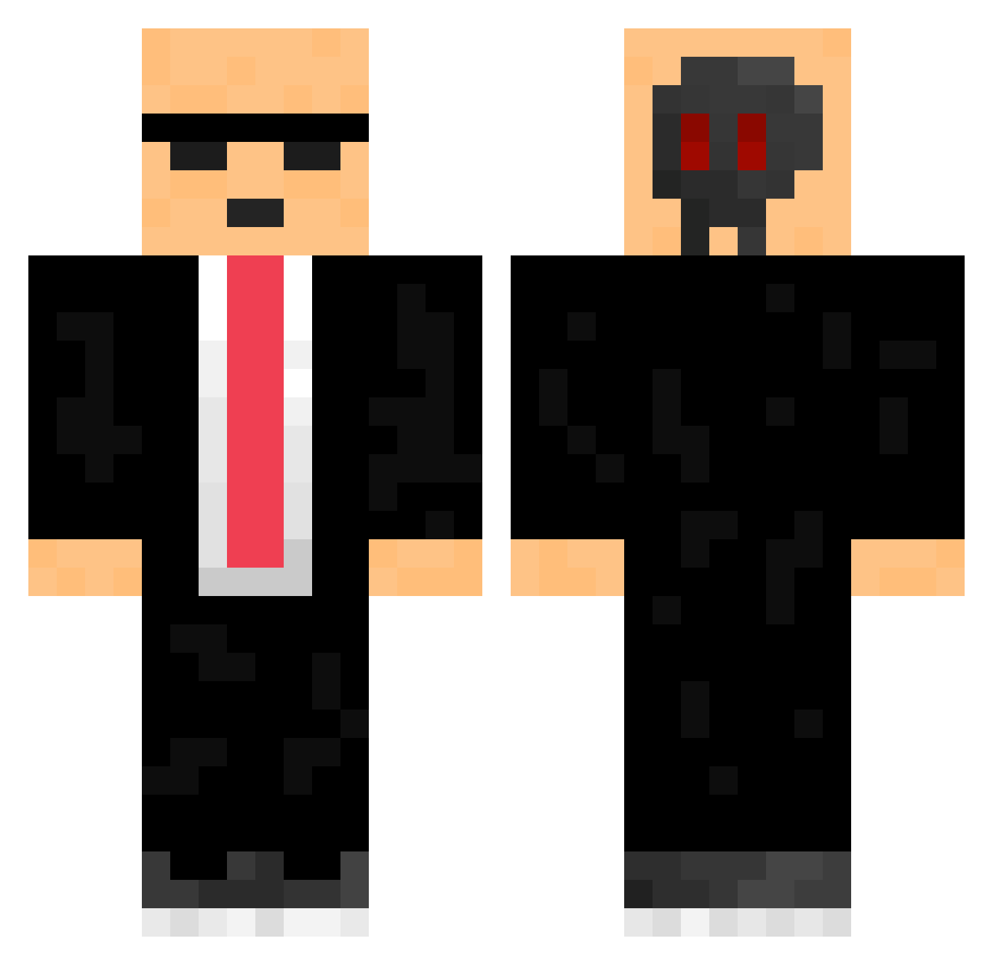 Moorty25 Minecraft skin, front and back view
