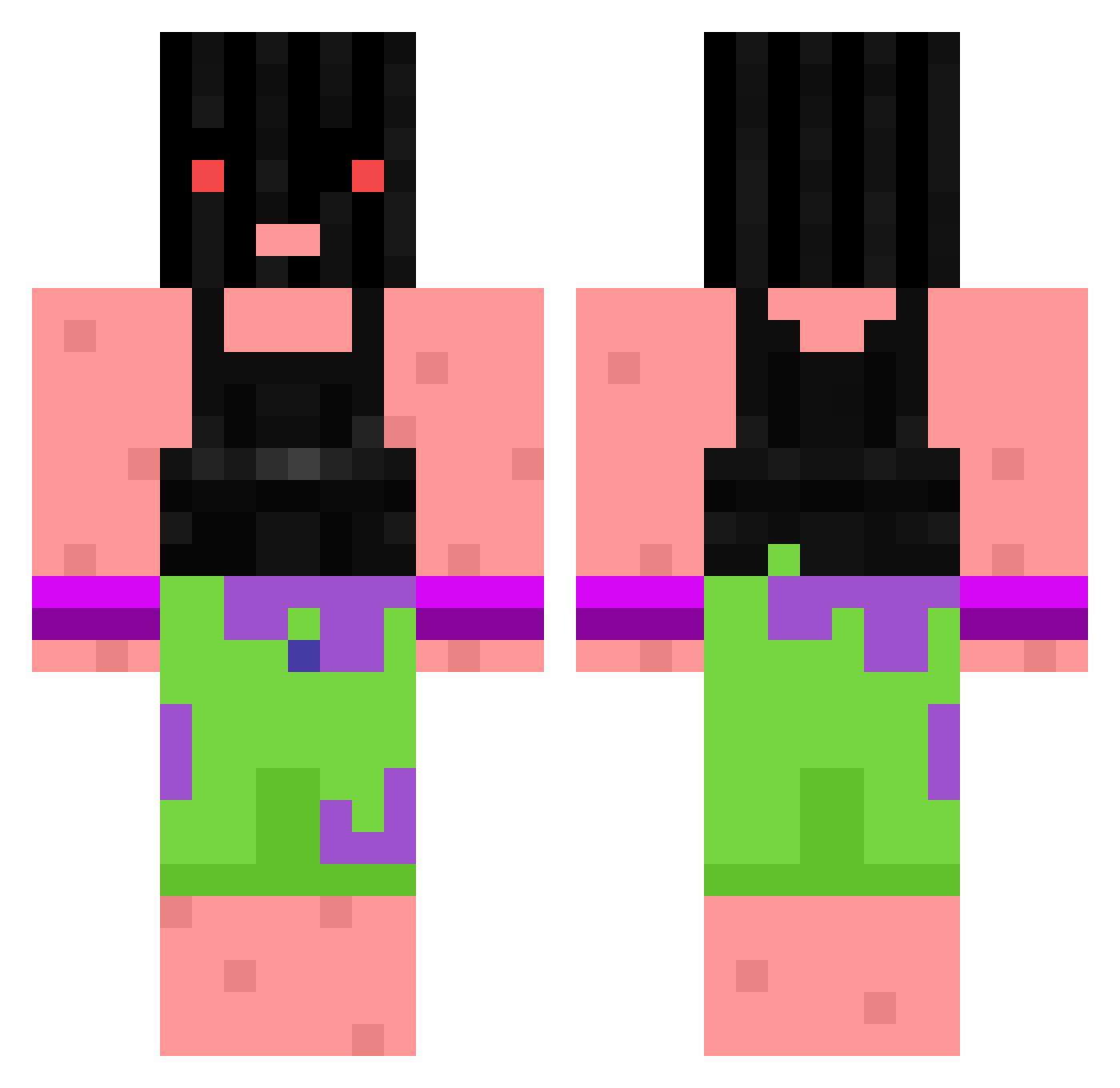 Nyhuis Minecraft skin, front and back view