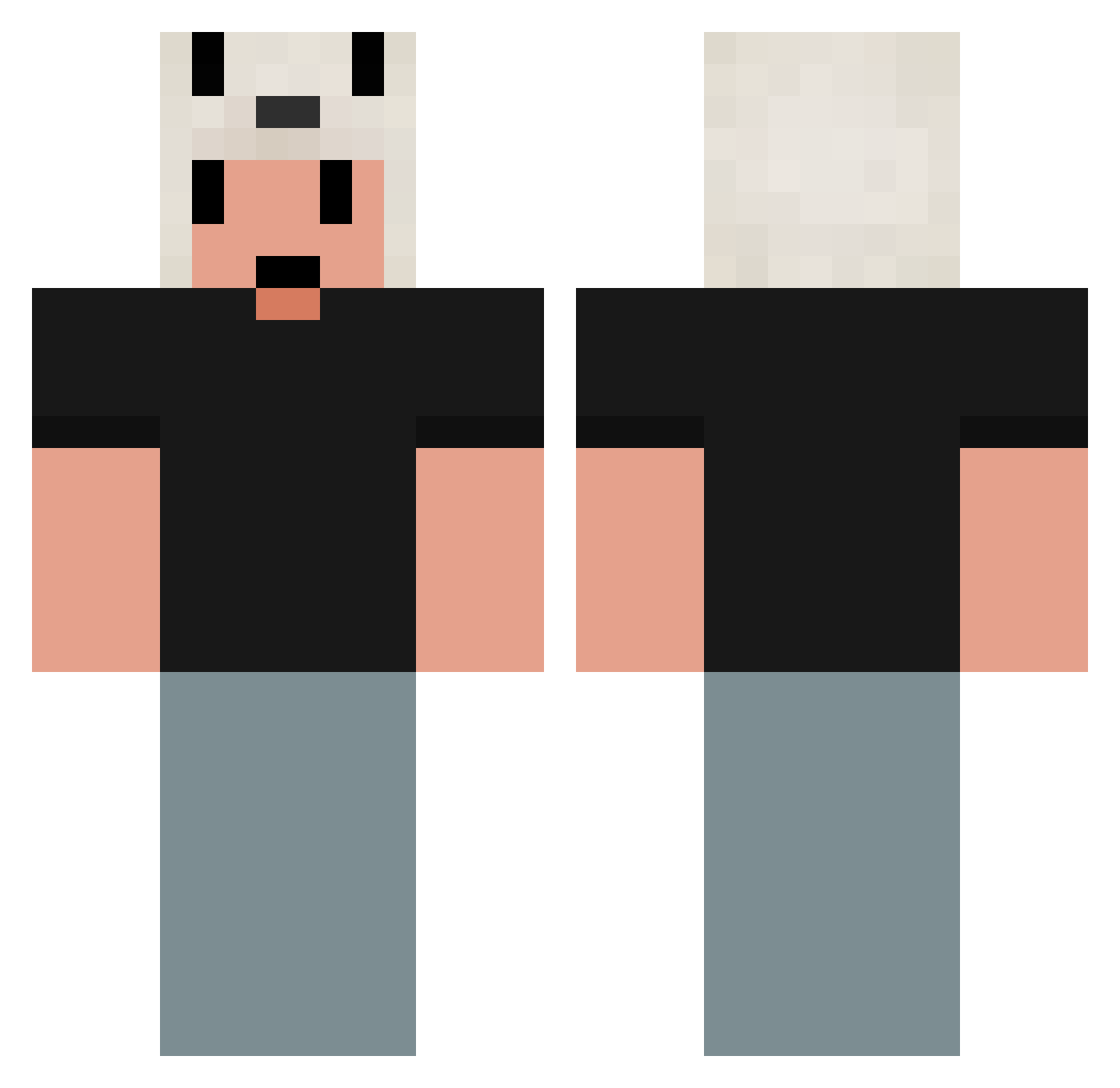cussed Minecraft skin, front and back view