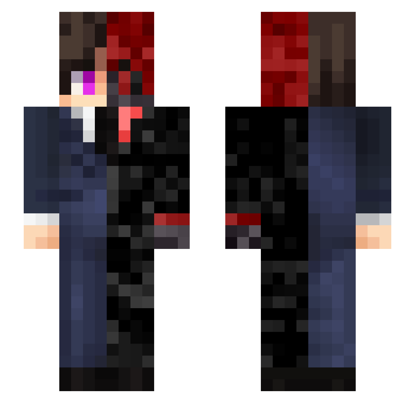 Underlord333 Minecraft skin, front and back view