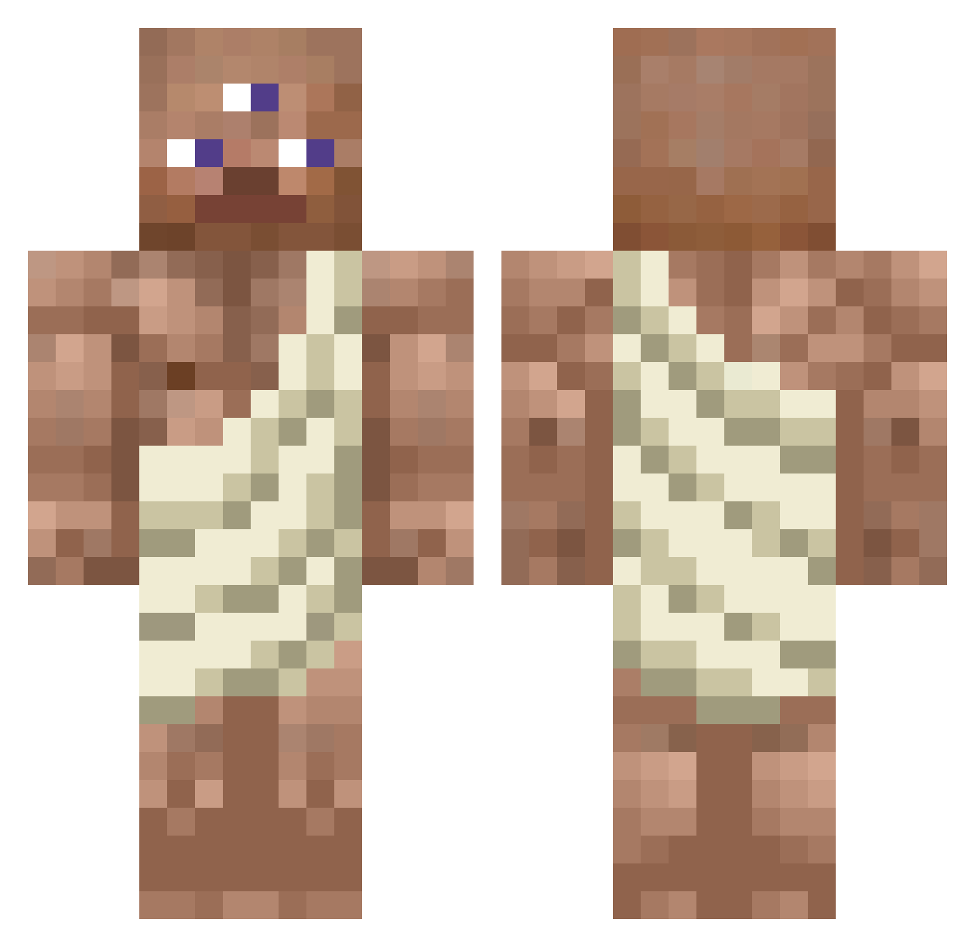 Ebolapeste Minecraft skin, front and back view