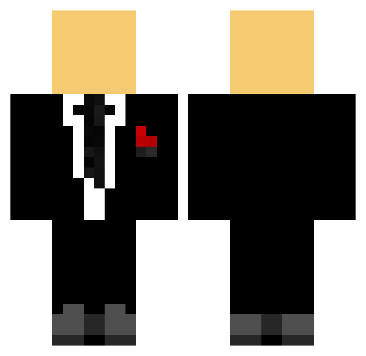 akashhh Minecraft skin, front and back view