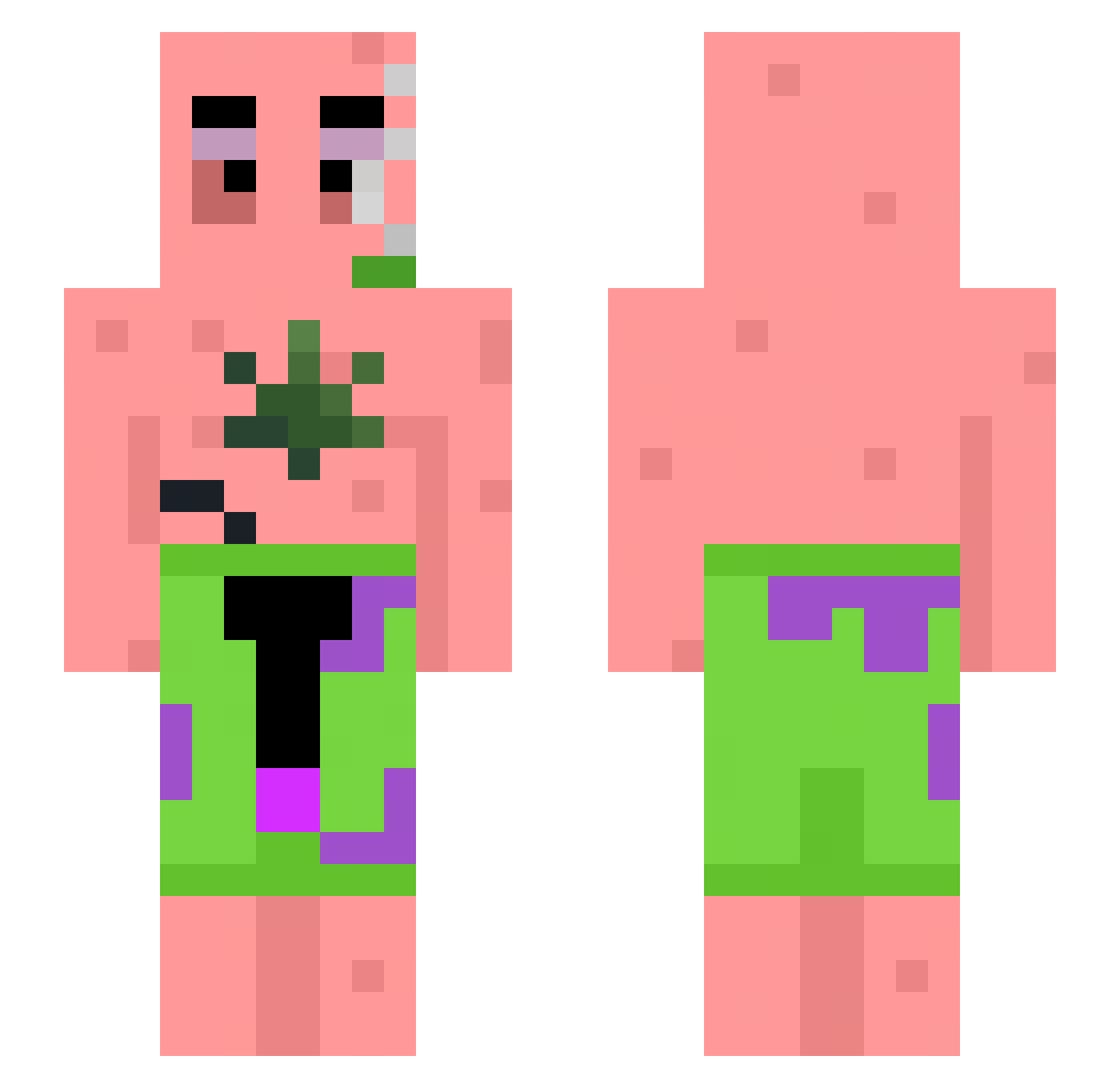 Oxicodon Minecraft skin, front and back view
