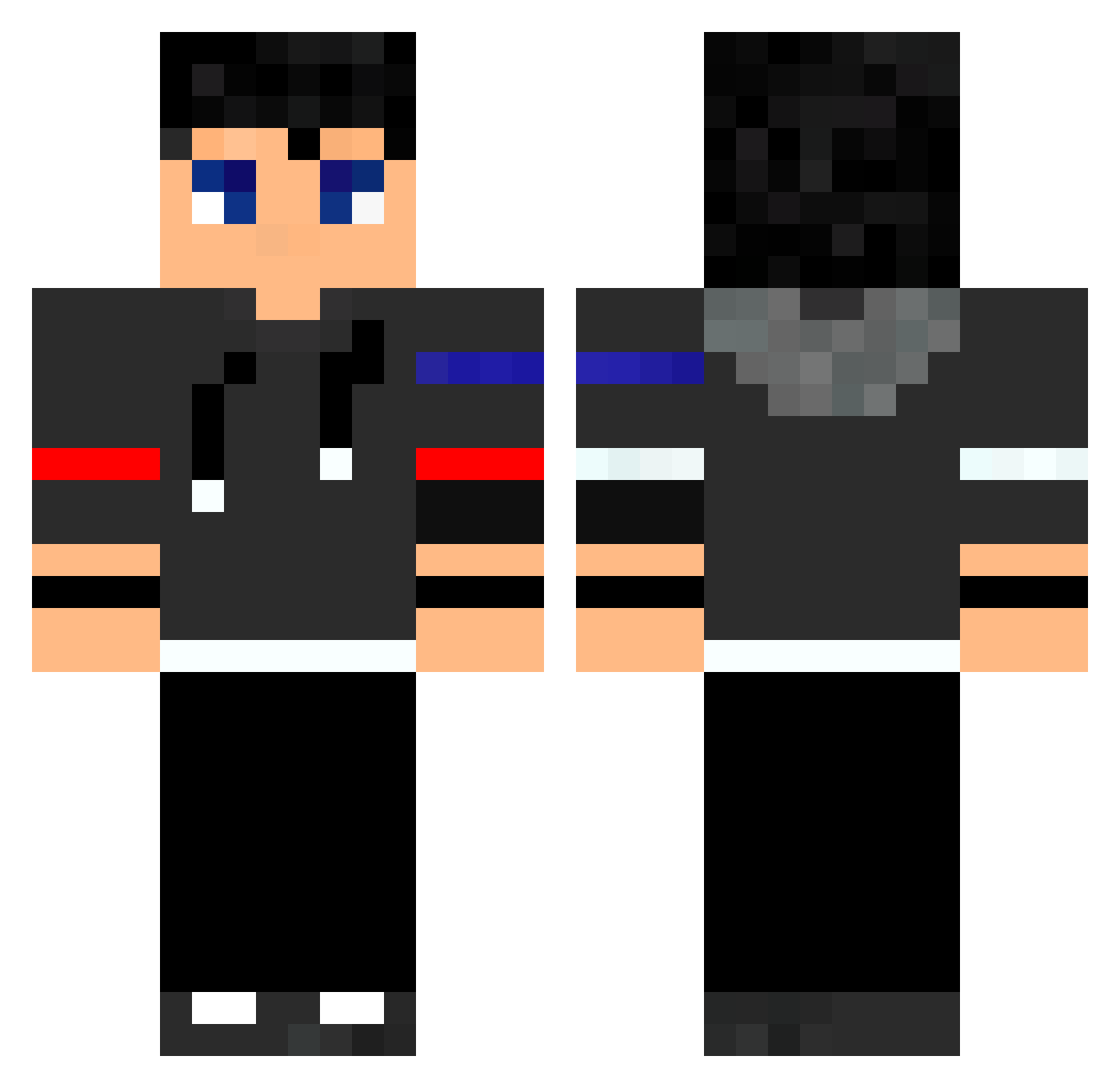 SasJ05 Minecraft skin, front and back view