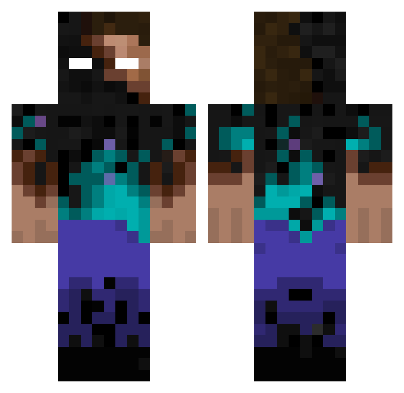 SkillzUser7 Minecraft skin, front and back view