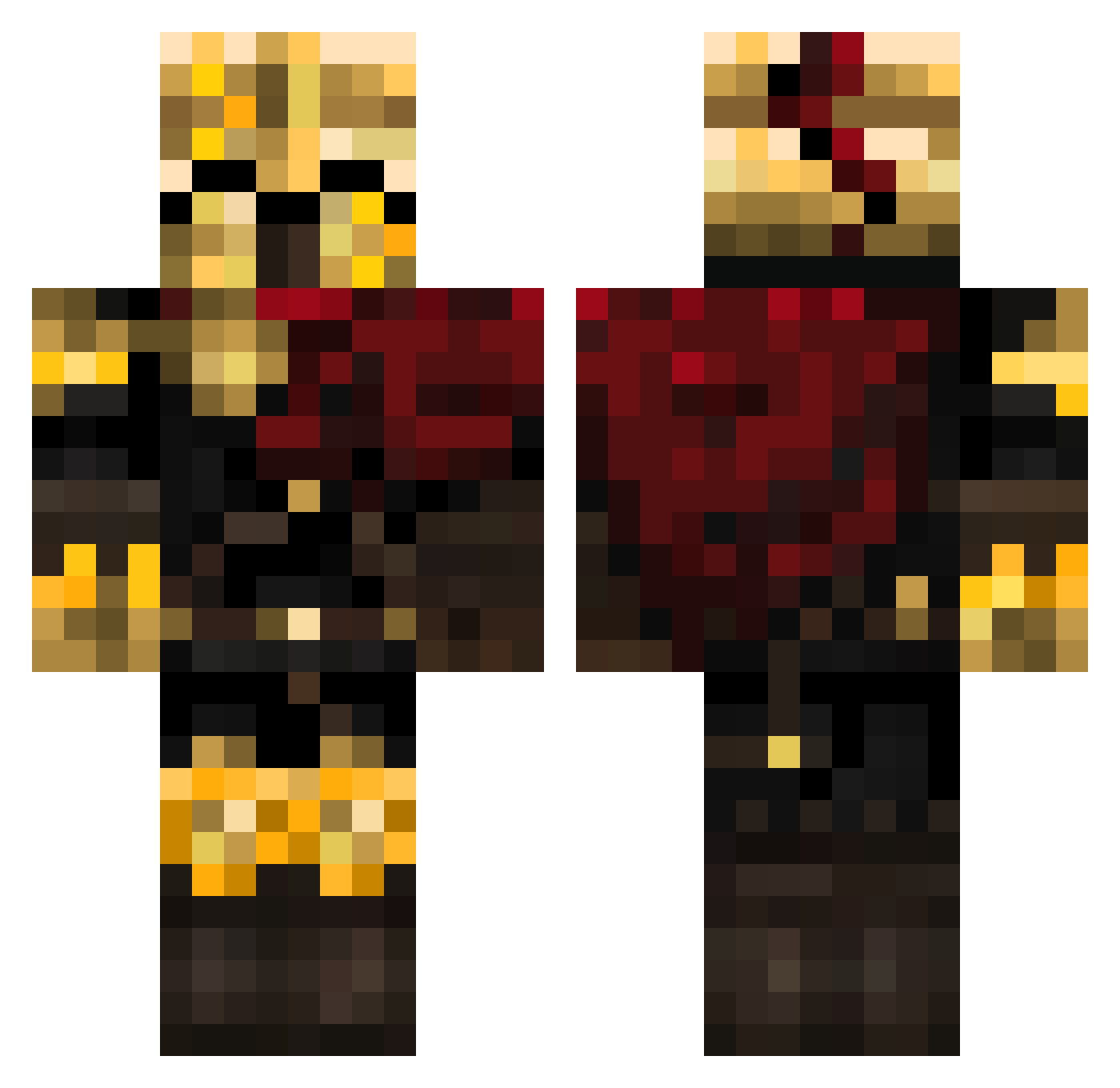 shinvaa Minecraft skin, front and back view