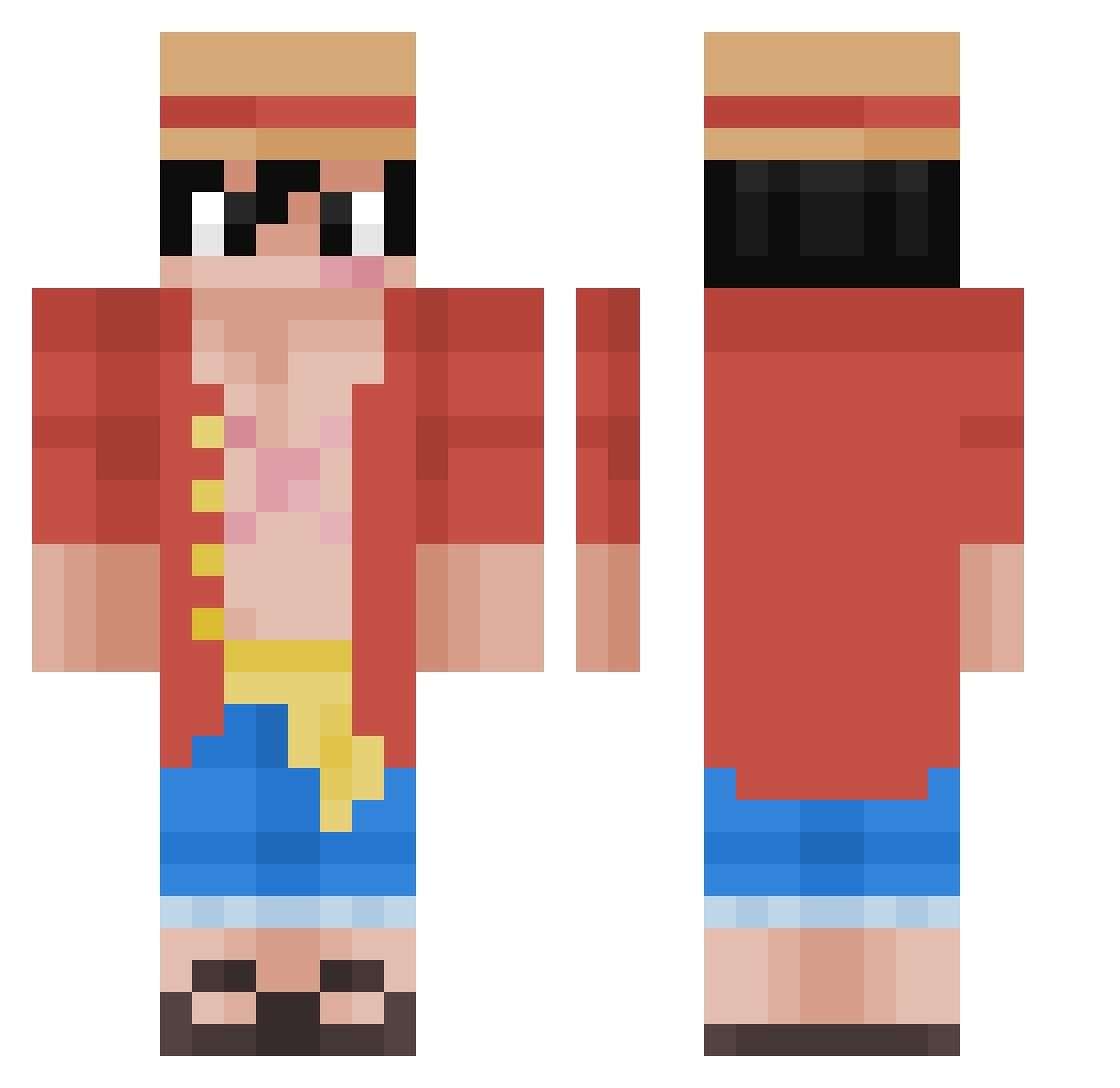 Honigrisotto Minecraft skin, front and back view