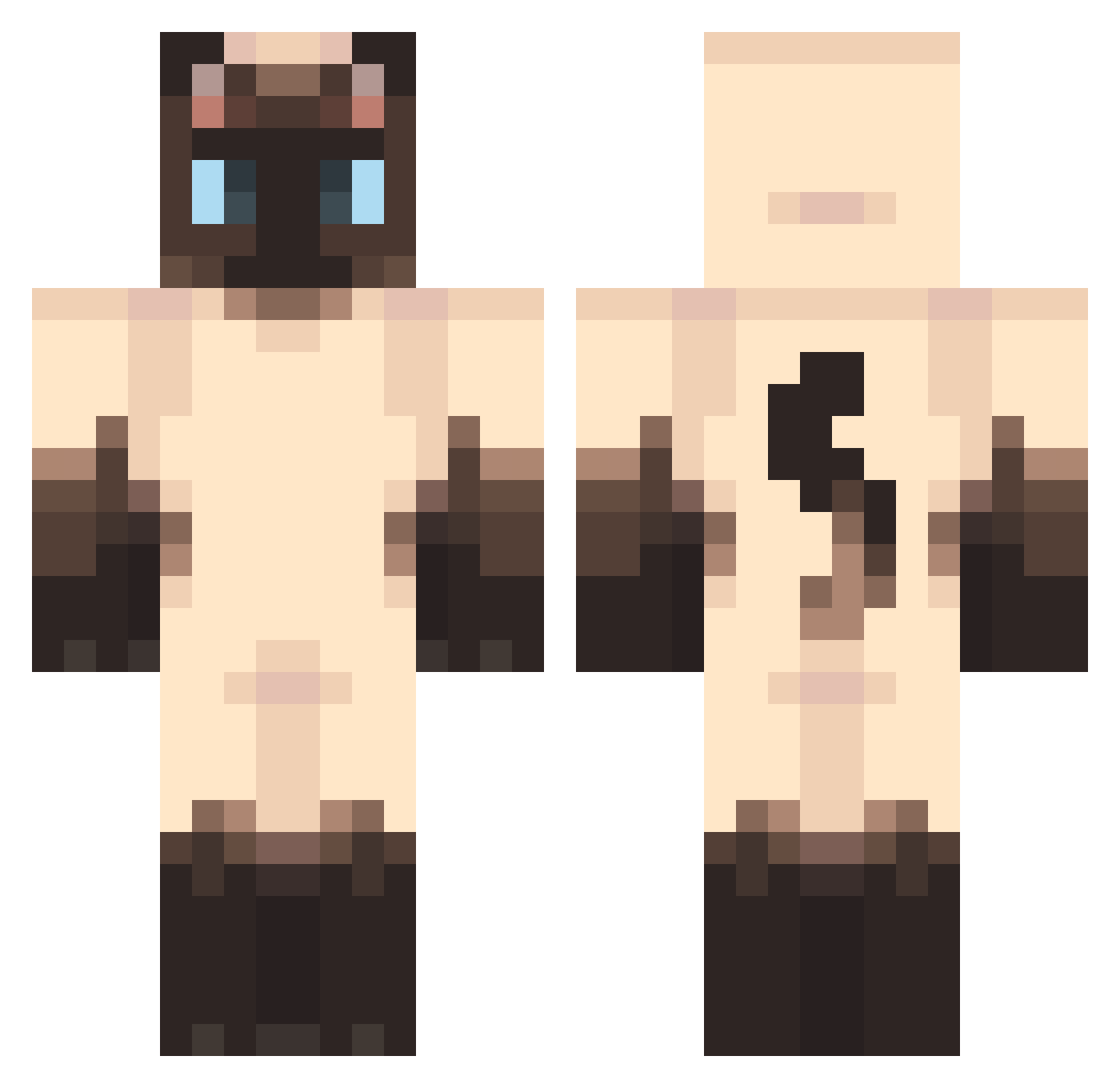 EssieDeLarge Minecraft skin, front and back view