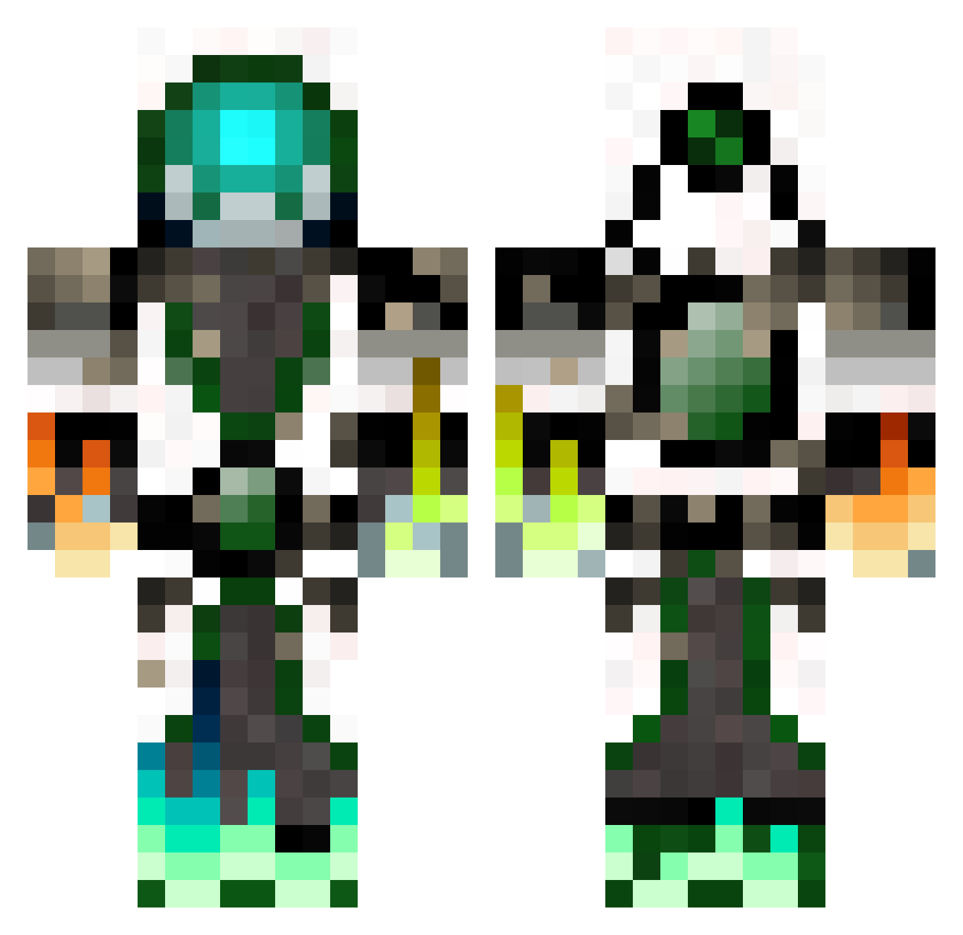Ventose Minecraft skin, front and back view