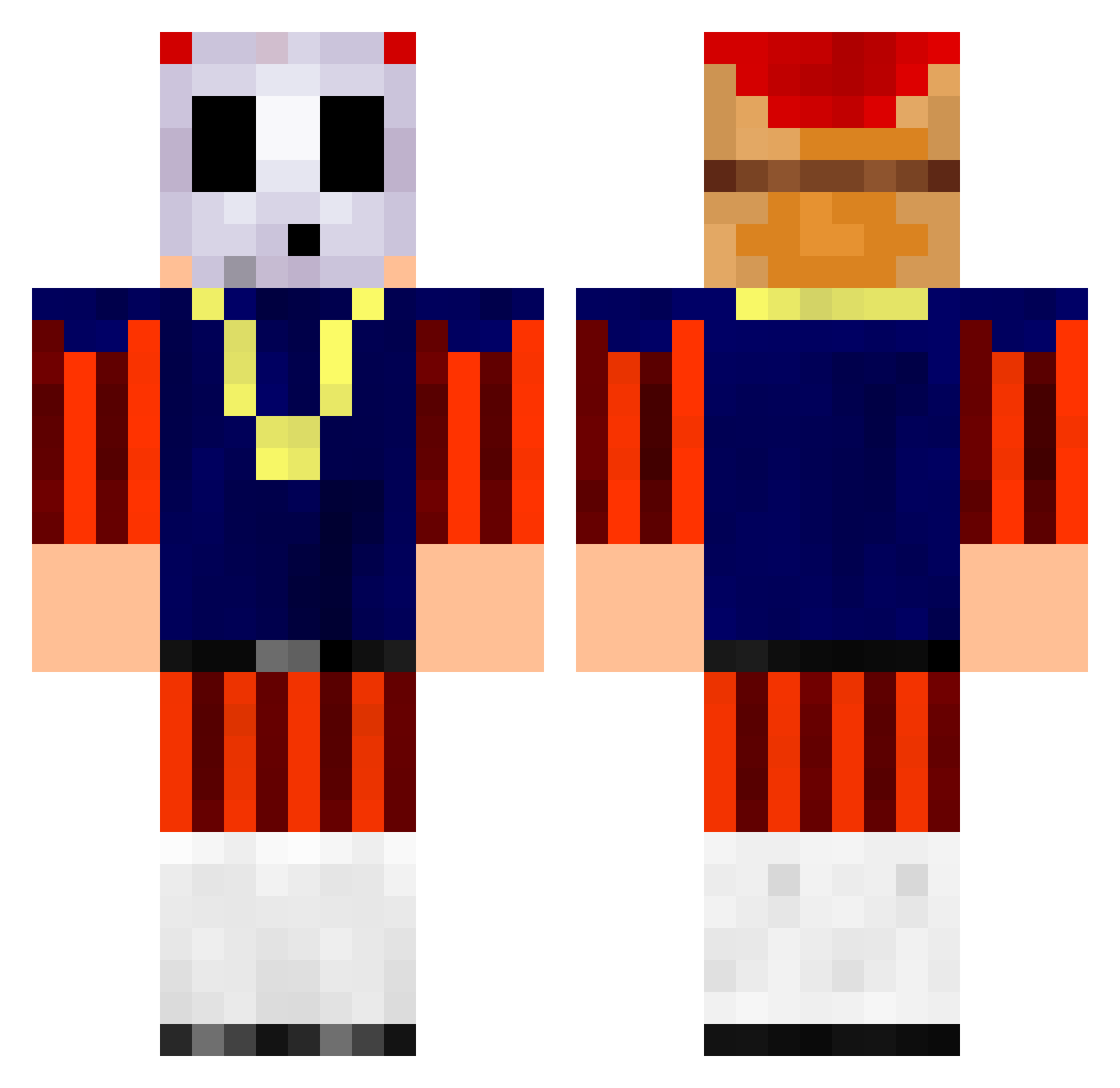 0Gorge Minecraft skin, front and back view