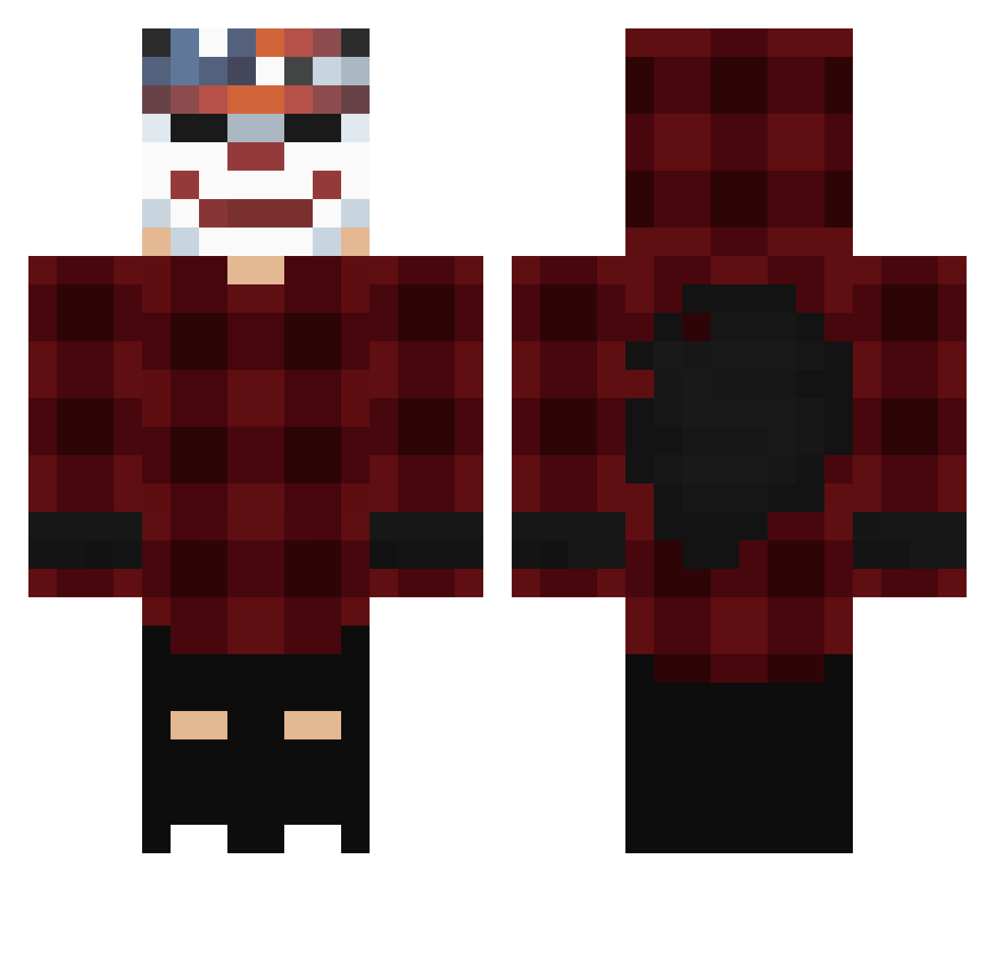 ak1208 Minecraft skin, front and back view