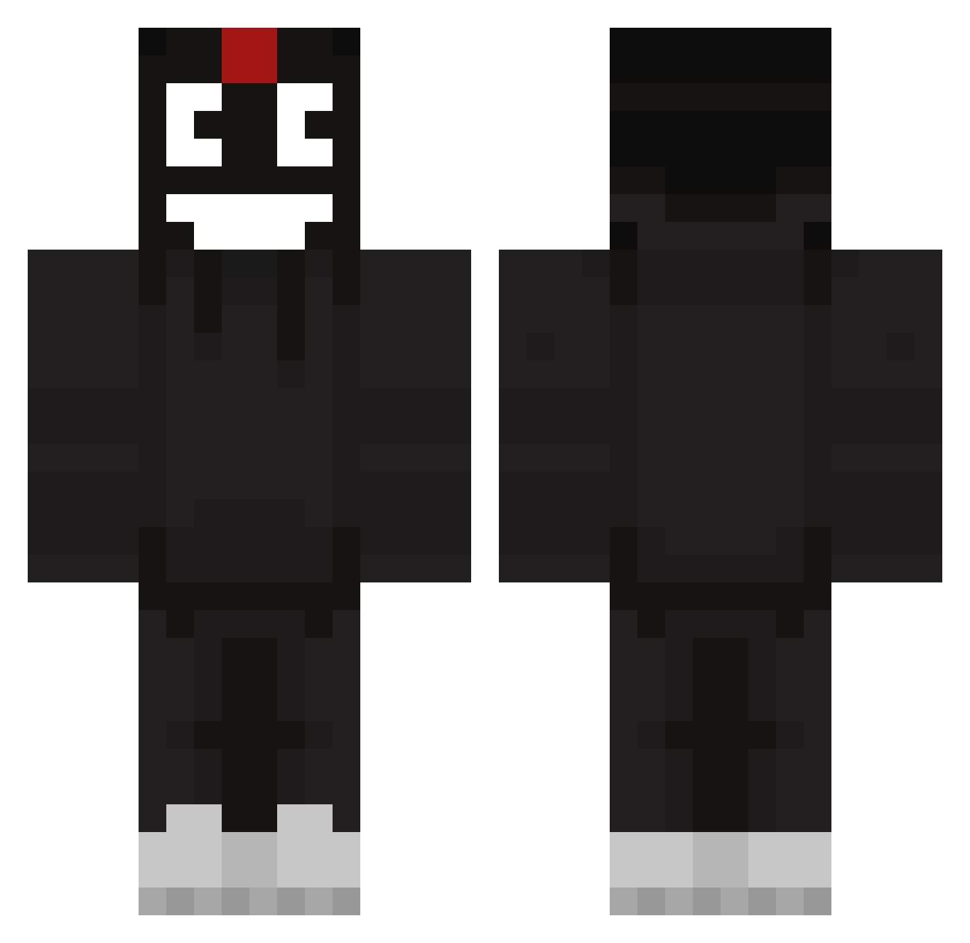 jajomipeklo Minecraft skin, front and back view