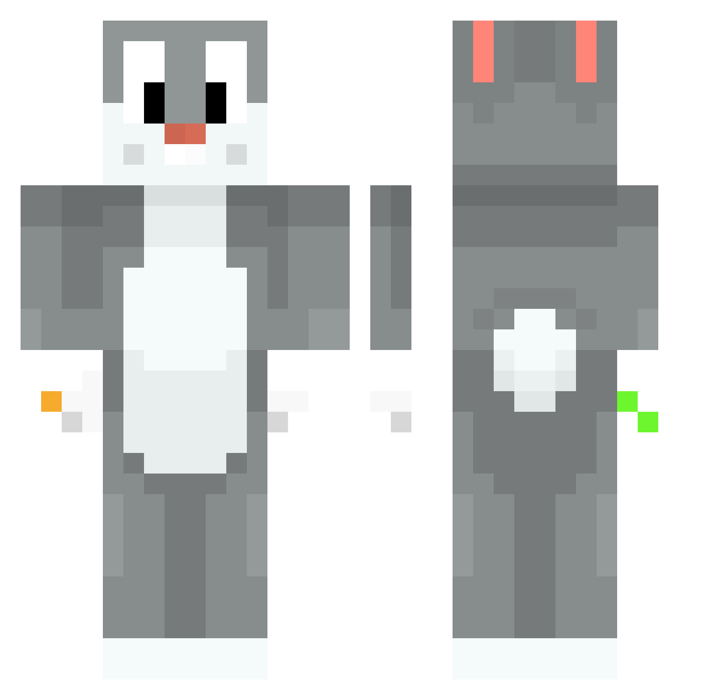 MaciekBambik Minecraft skin, front and back view