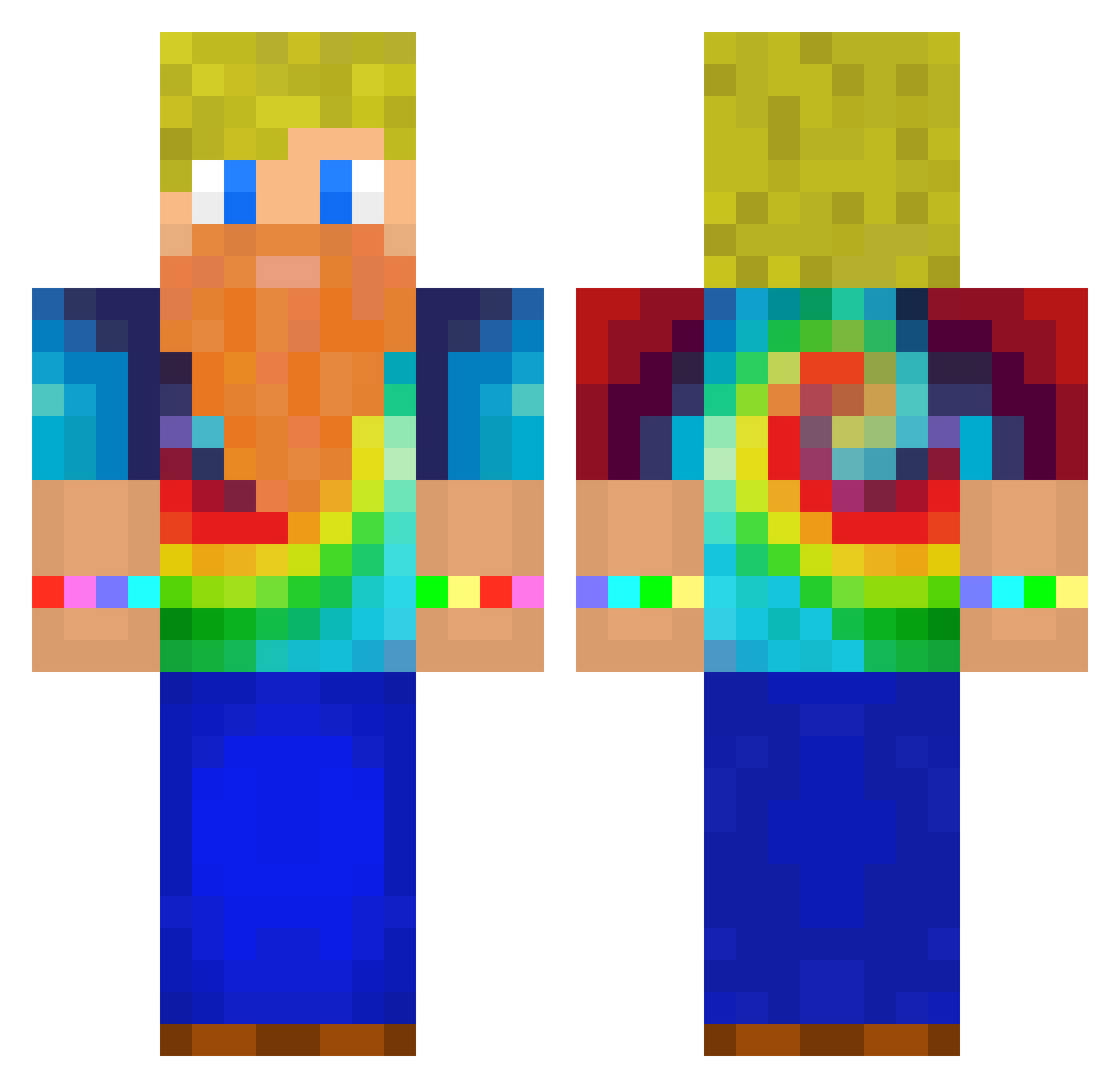 TA1Bot Minecraft skin, front and back view