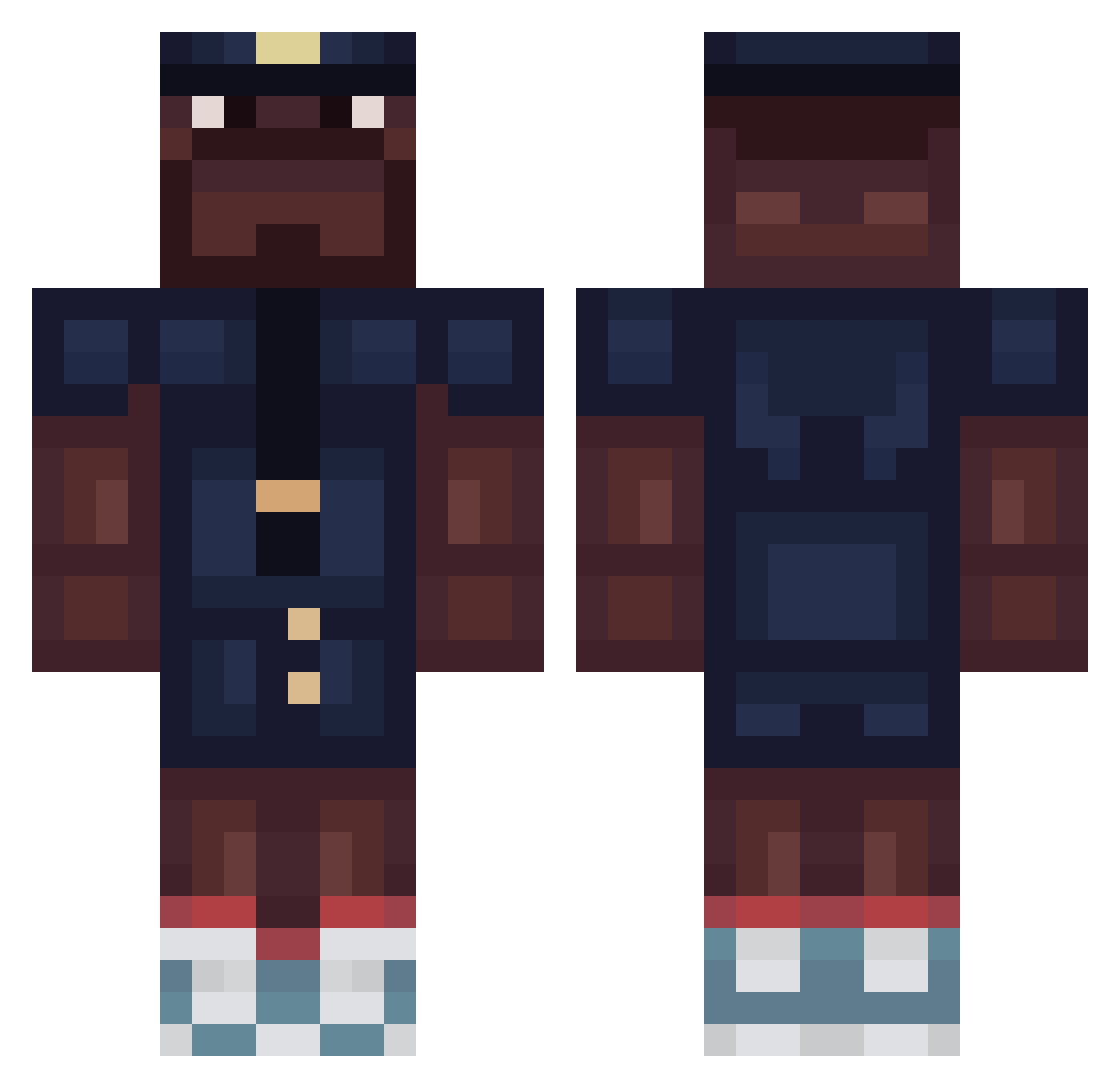 LightningJay43 Minecraft skin, front and back view