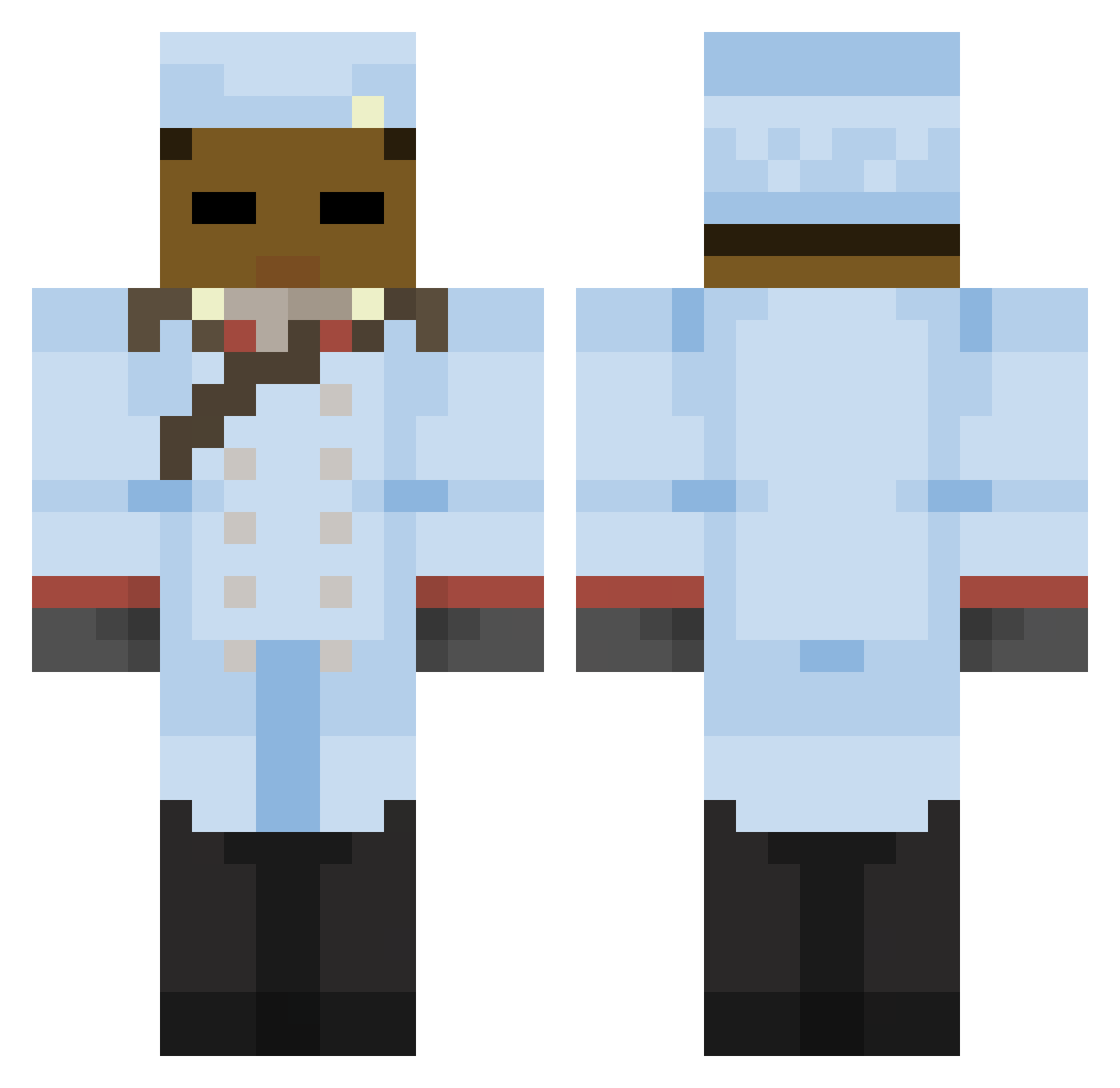 hayaam Minecraft skin, front and back view