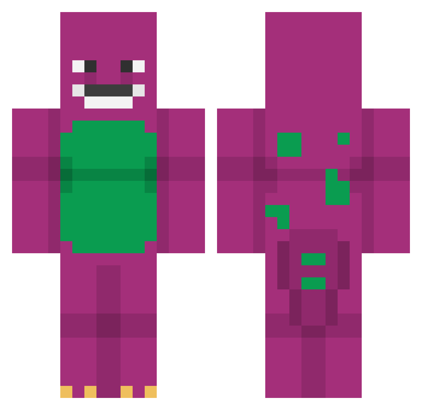 NightArrow Minecraft skin, front and back view