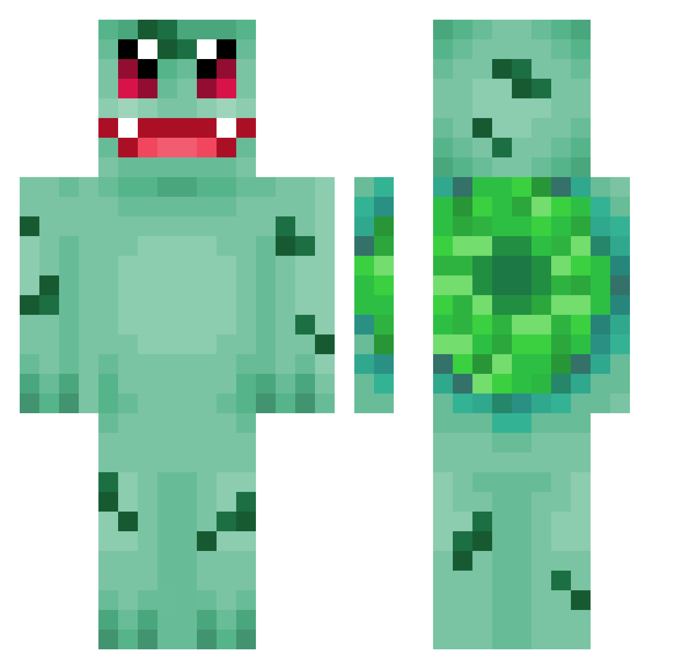 Creeper2070 Minecraft skin, front and back view