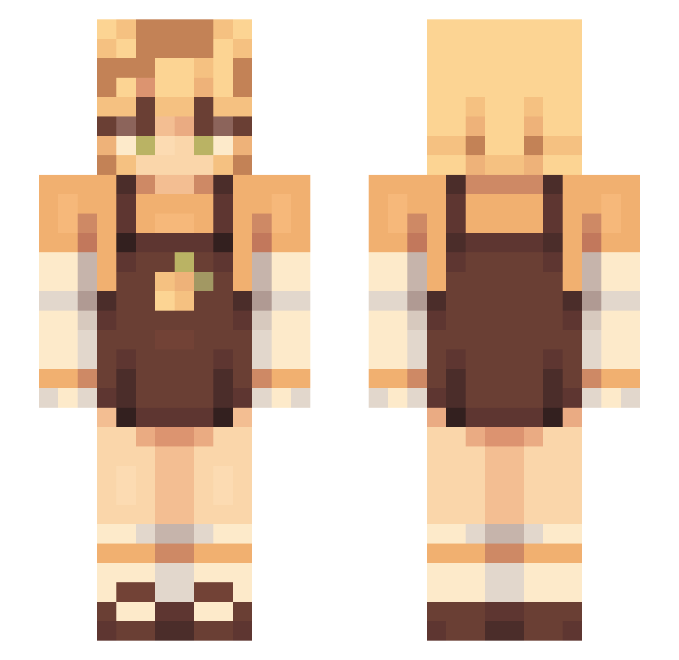 Seedlic Minecraft skin, front and back view