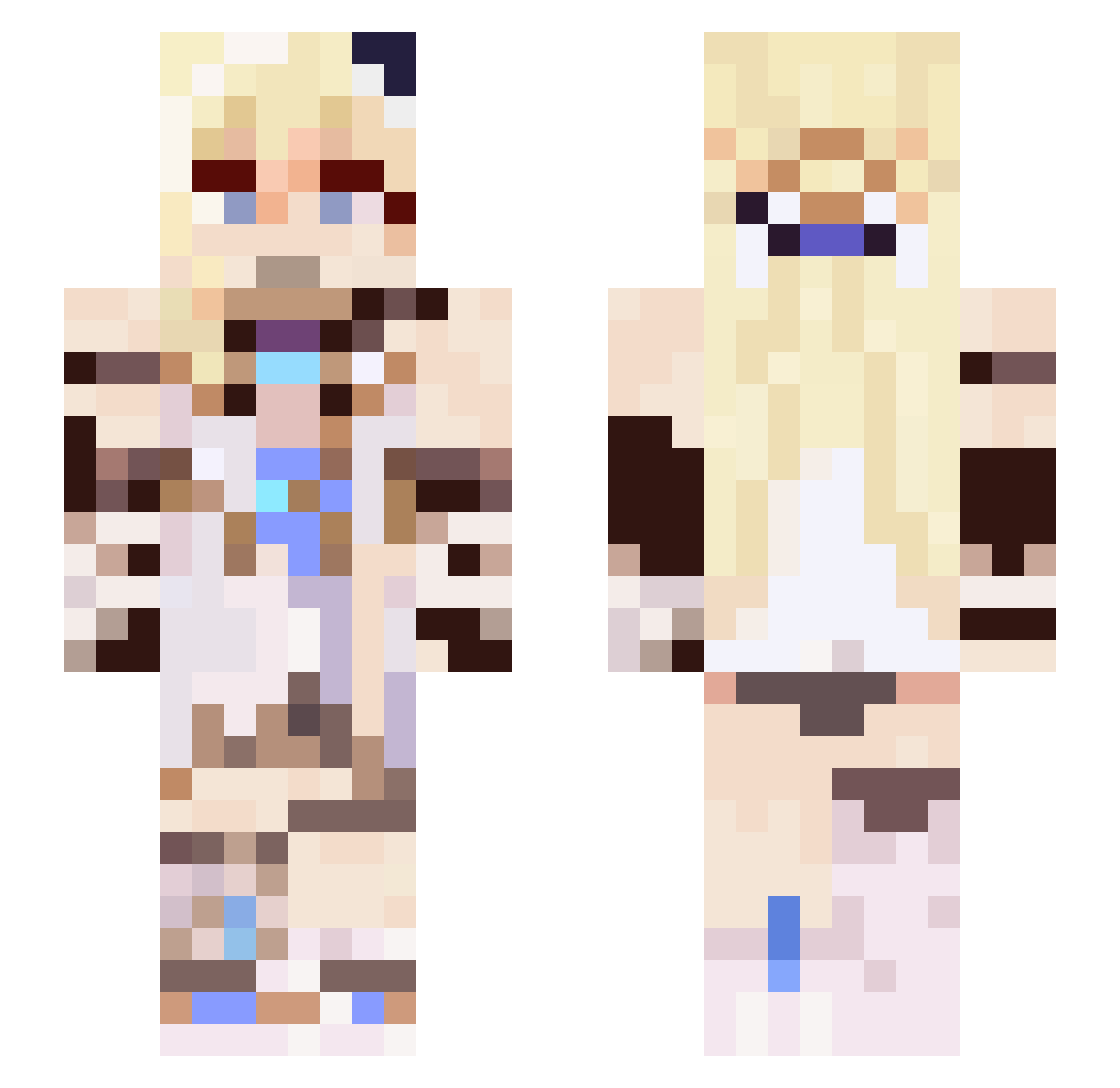 kldwxc Minecraft skin, front and back view