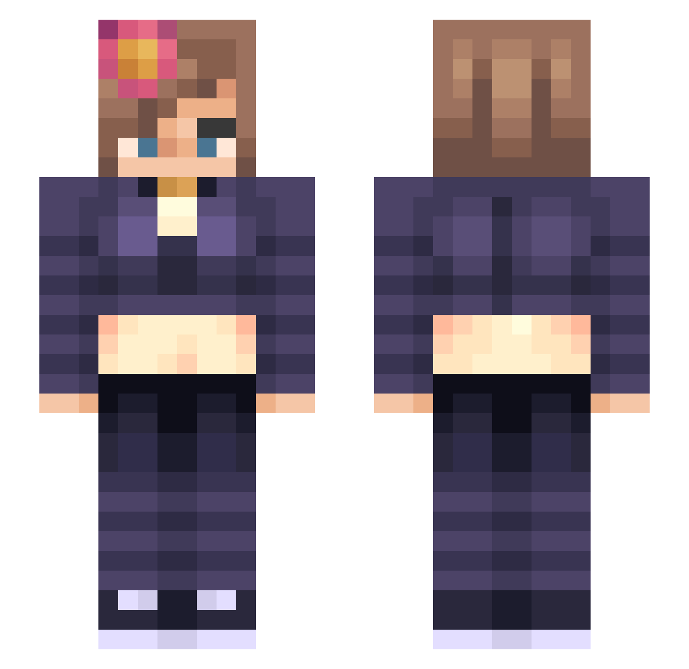 qwerty691 Minecraft skin, front and back view