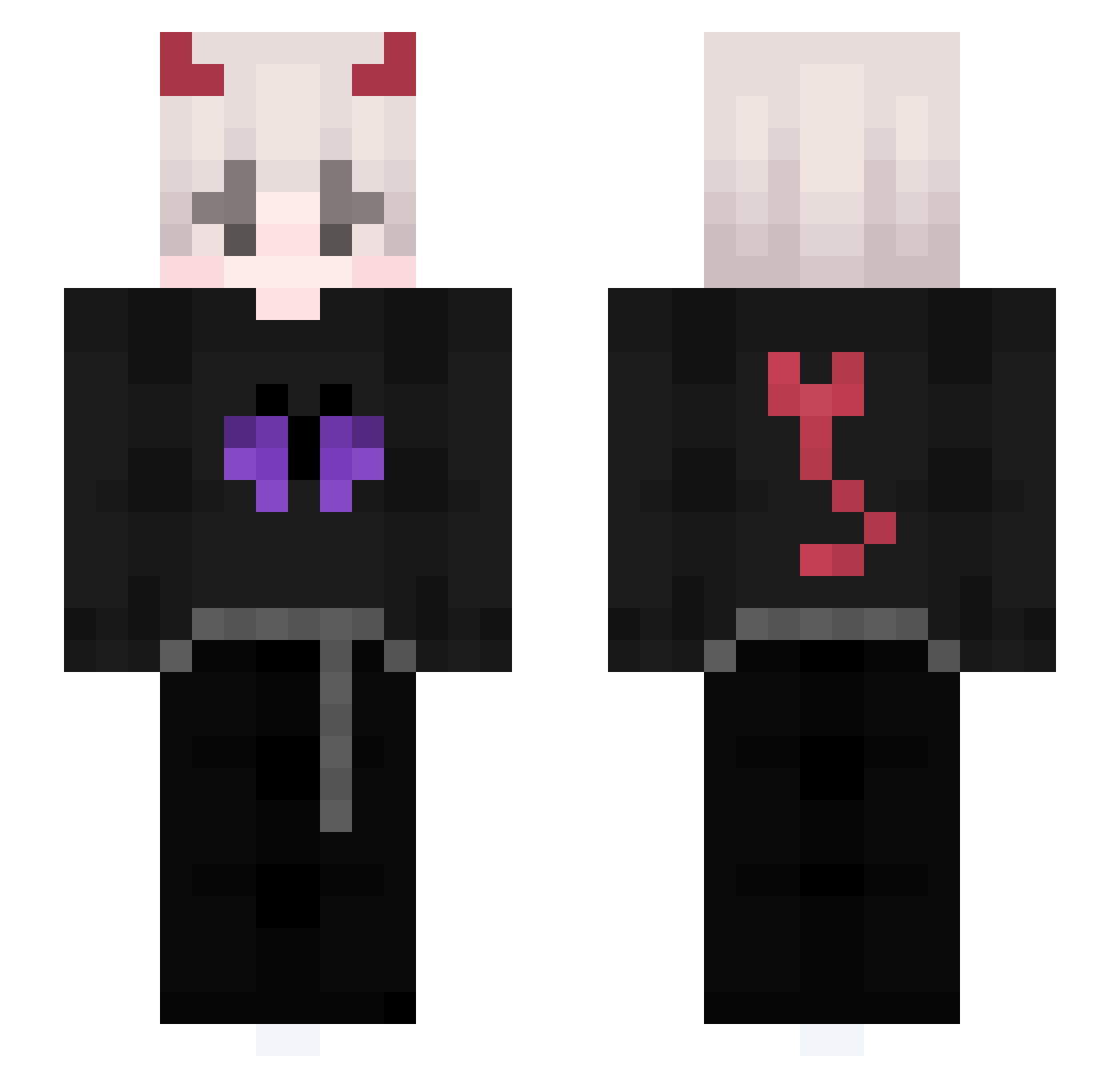 mewantpeace Minecraft skin, front and back view