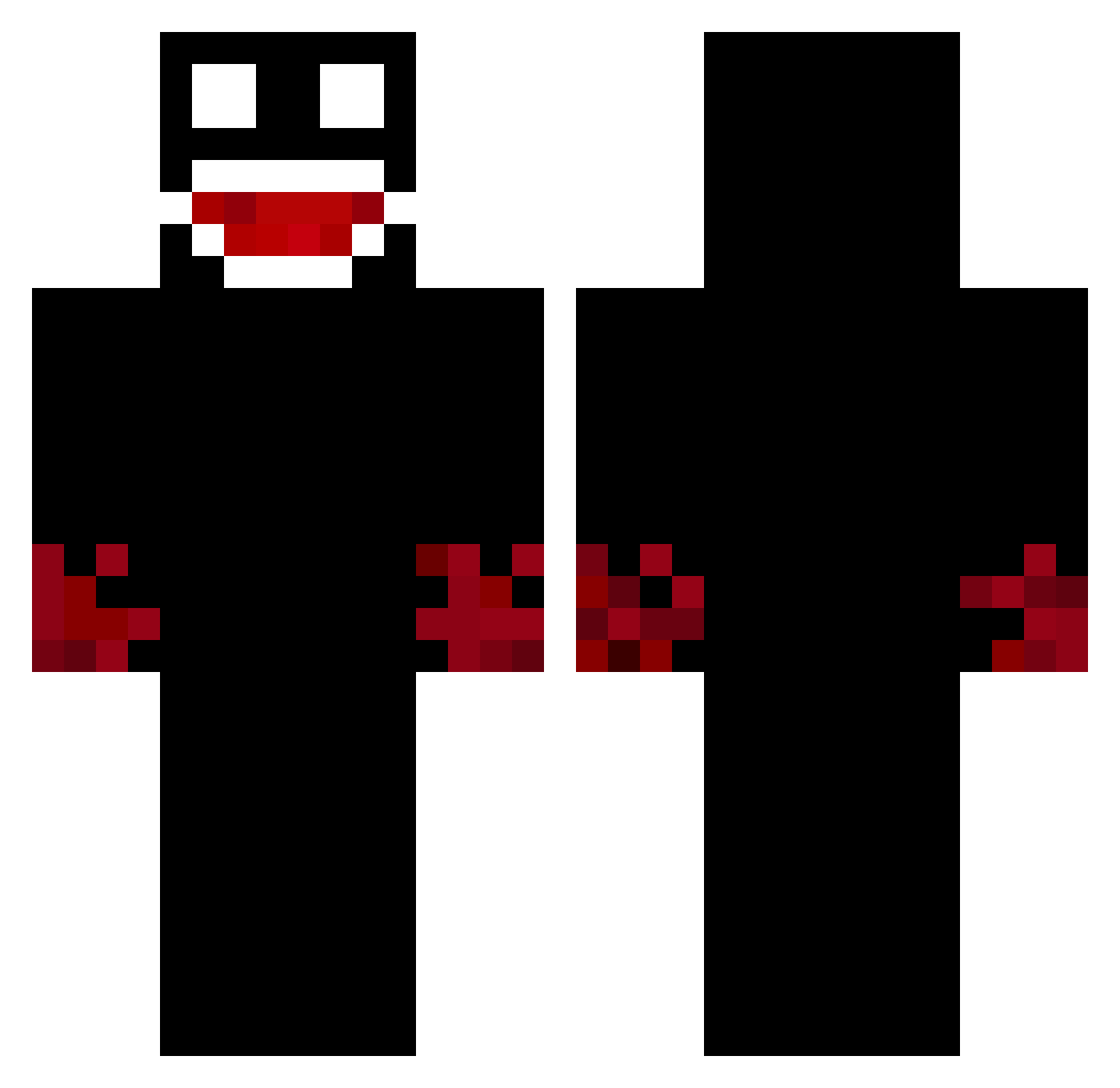 HatefulMan Minecraft skin, front and back view