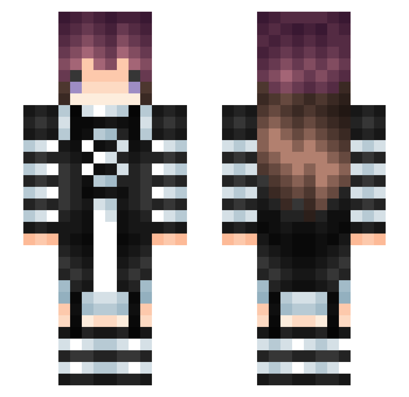 Satellite Minecraft skin, front and back view