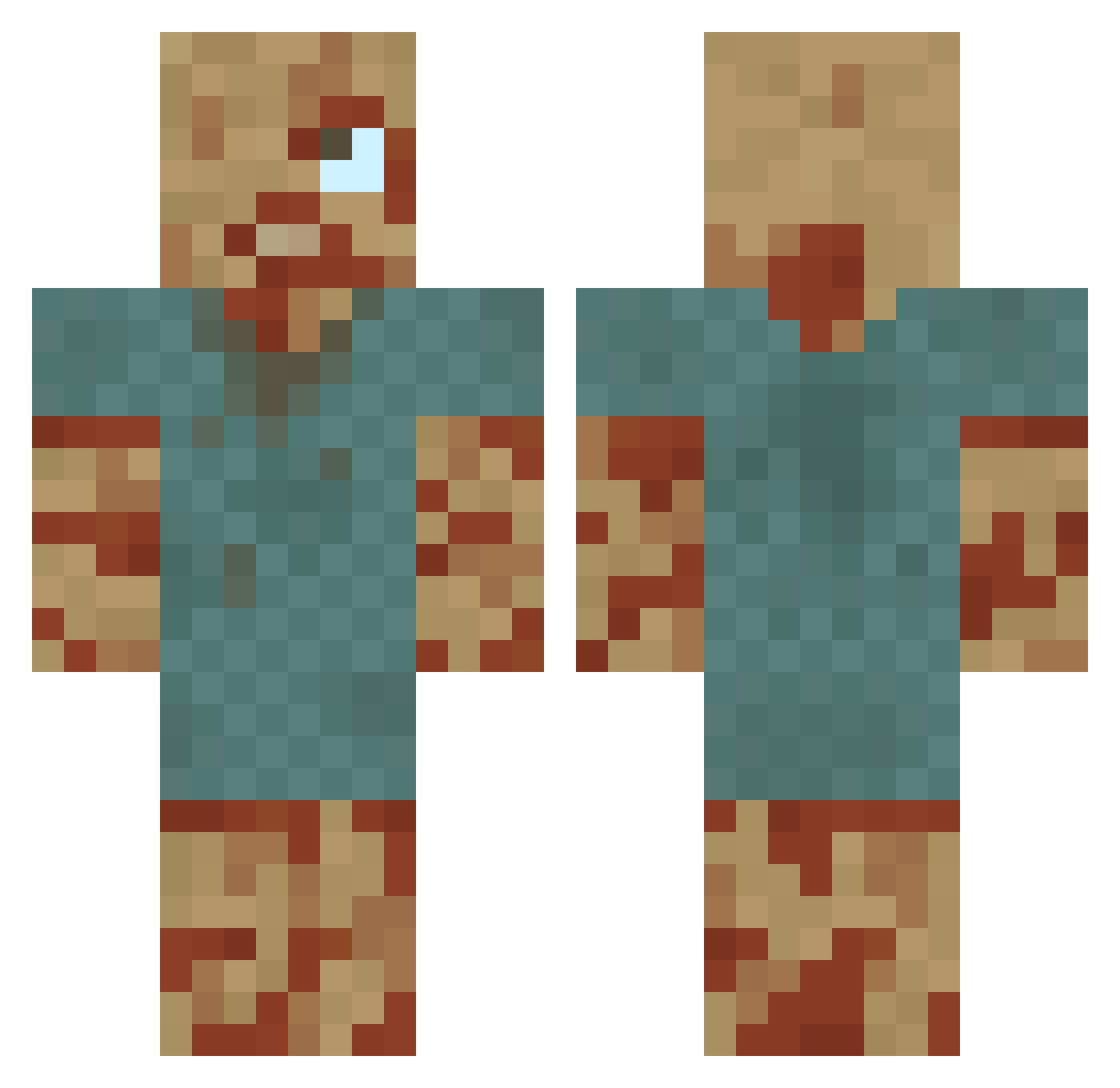 bonpick Minecraft skin, front and back view