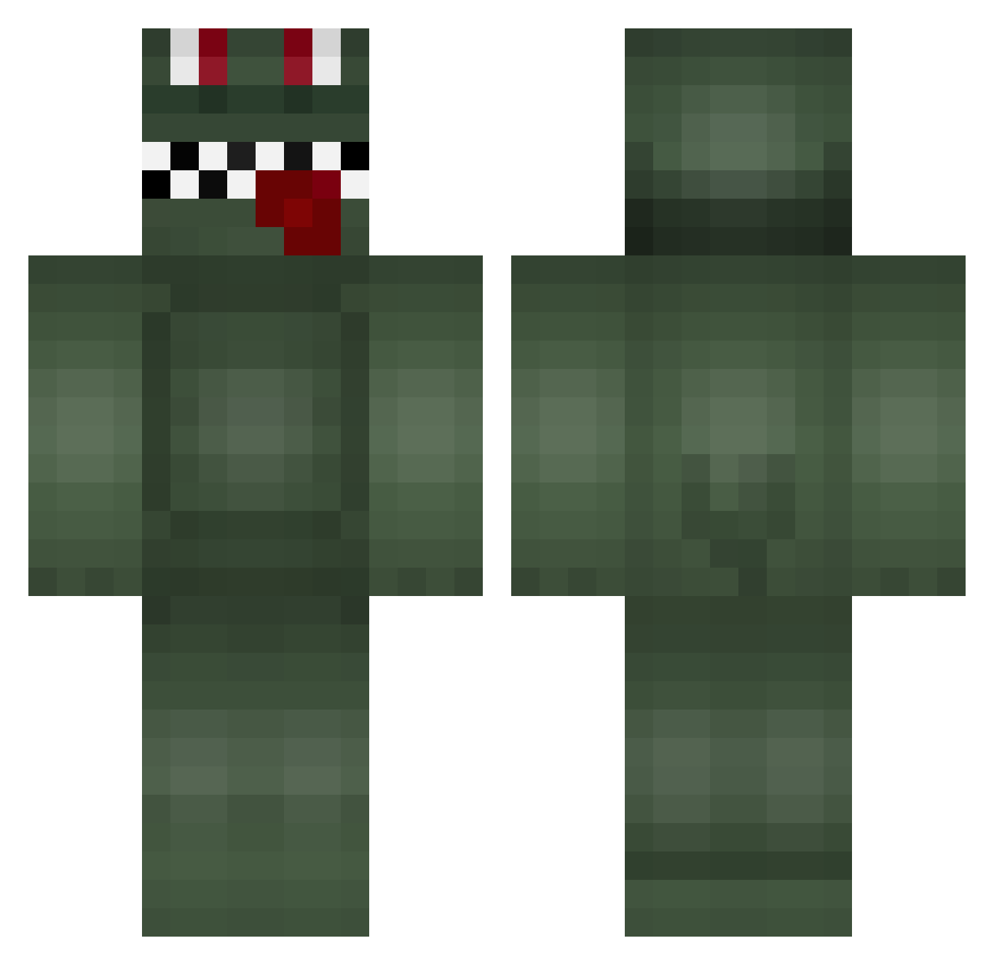 CPS Minecraft skin, front and back view