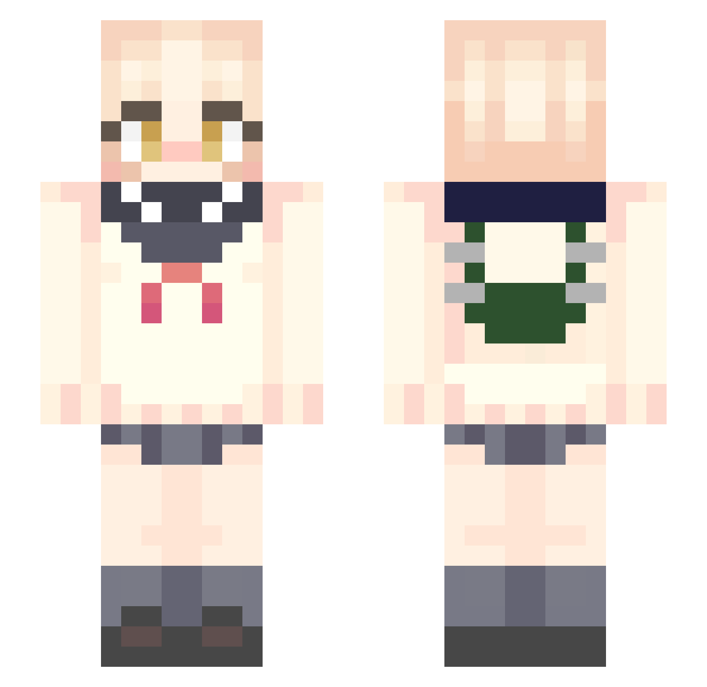 YTOW4308 Minecraft skin, front and back view