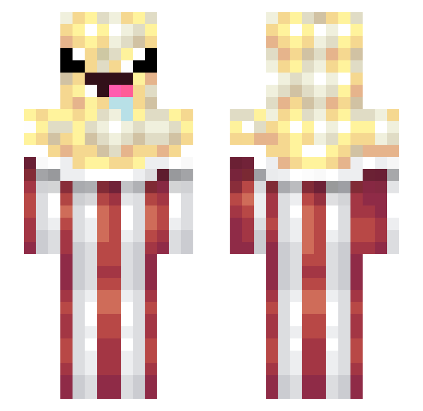 MeTeC Minecraft skin, front and back view