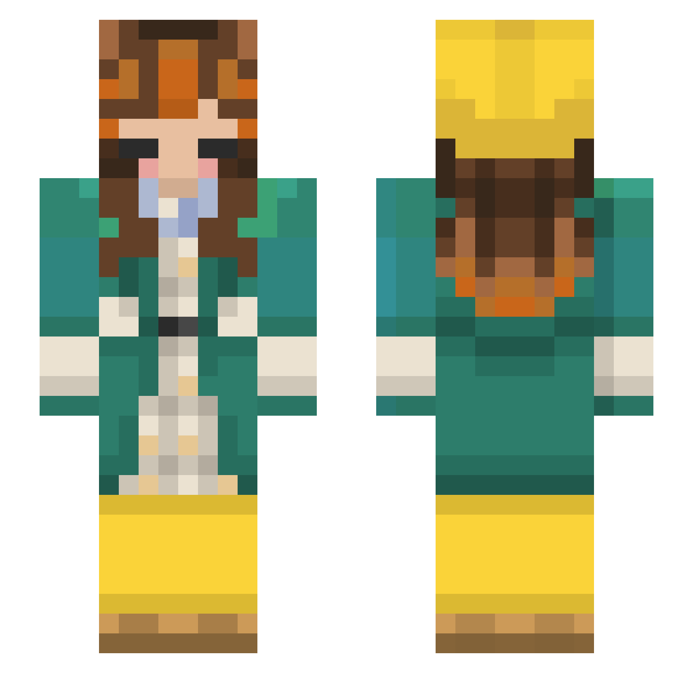 Arlee Minecraft skin, front and back view