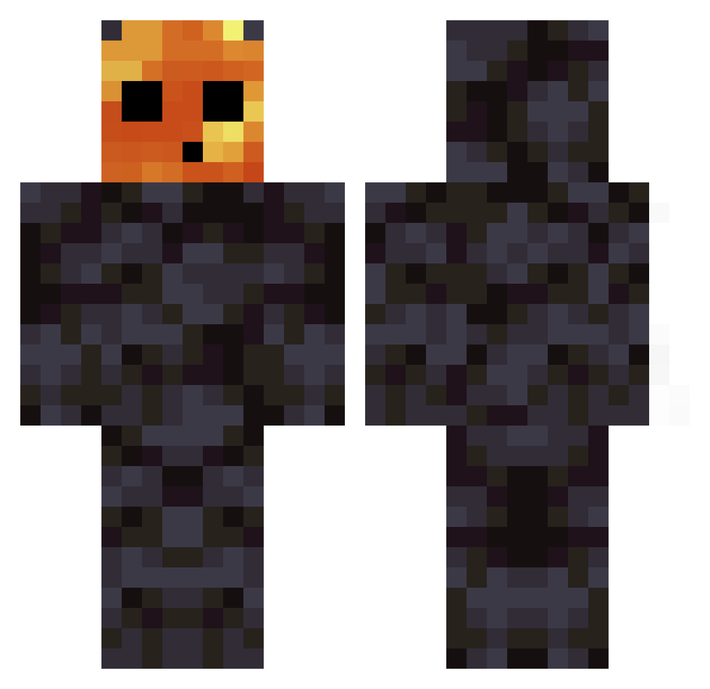 KnightmareNight Minecraft skin, front and back view