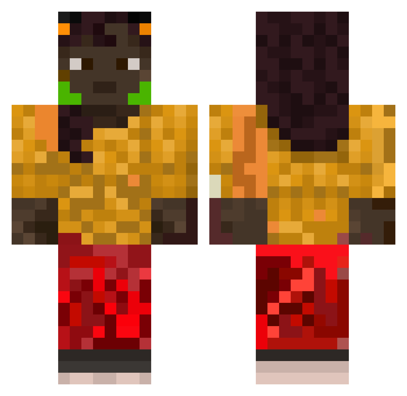 nuuska Minecraft skin, front and back view
